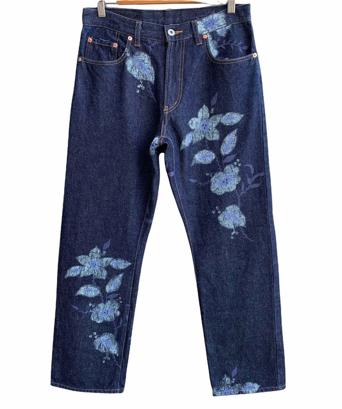 Japanese Brand 🌸 🌺 Japanese Brand PPFM Printed Flowers Denim Jeans Size US 30 / EU 46 - 2 Thumbnail