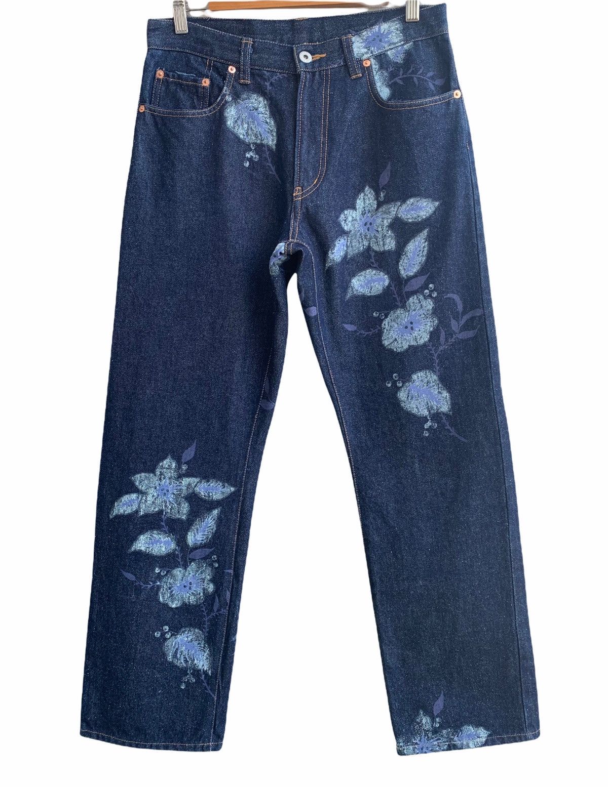 Japanese Brand 🌸 🌺 Japanese Brand PPFM Printed Flowers Denim Jeans Size US 30 / EU 46 - 3 Thumbnail