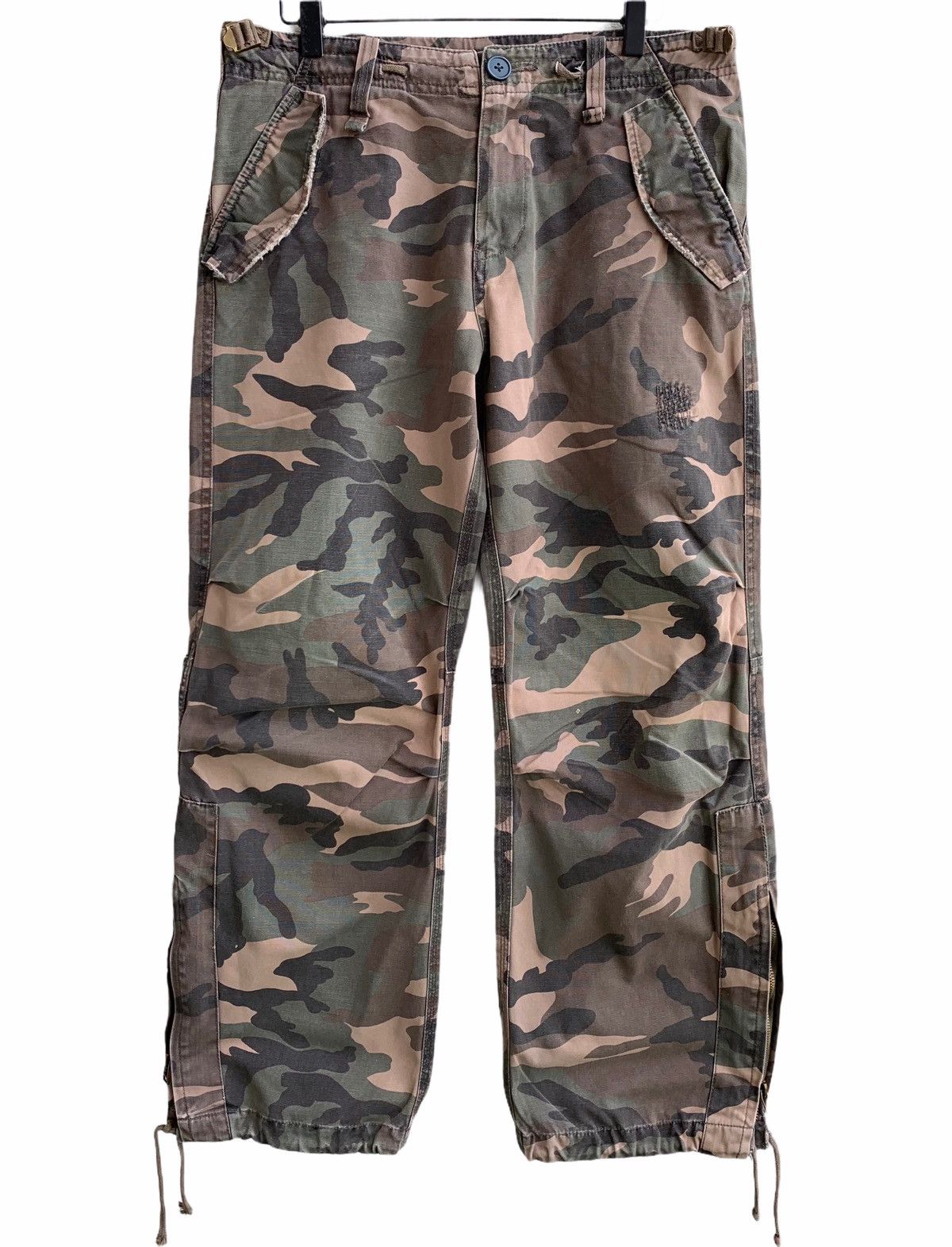 Japanese Brand Cargo Pants multiple Pocket Woodland Camo Hunter Size US 32 / EU 48 - 1 Thumbnail