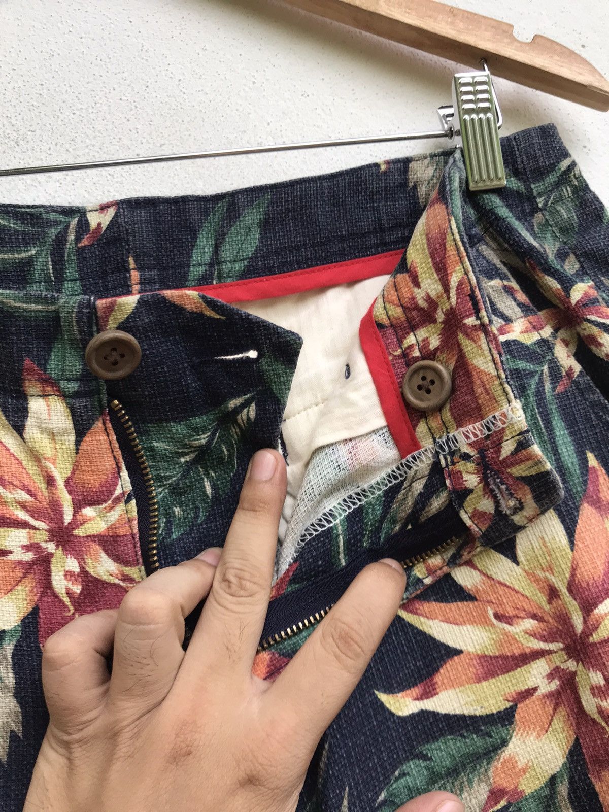 Indigo × Japanese Brand × NANO universe Rare🔥Nano Universe Indigo Sashiko Florals Flower Pants Size US 31 - 17 Thumbnail