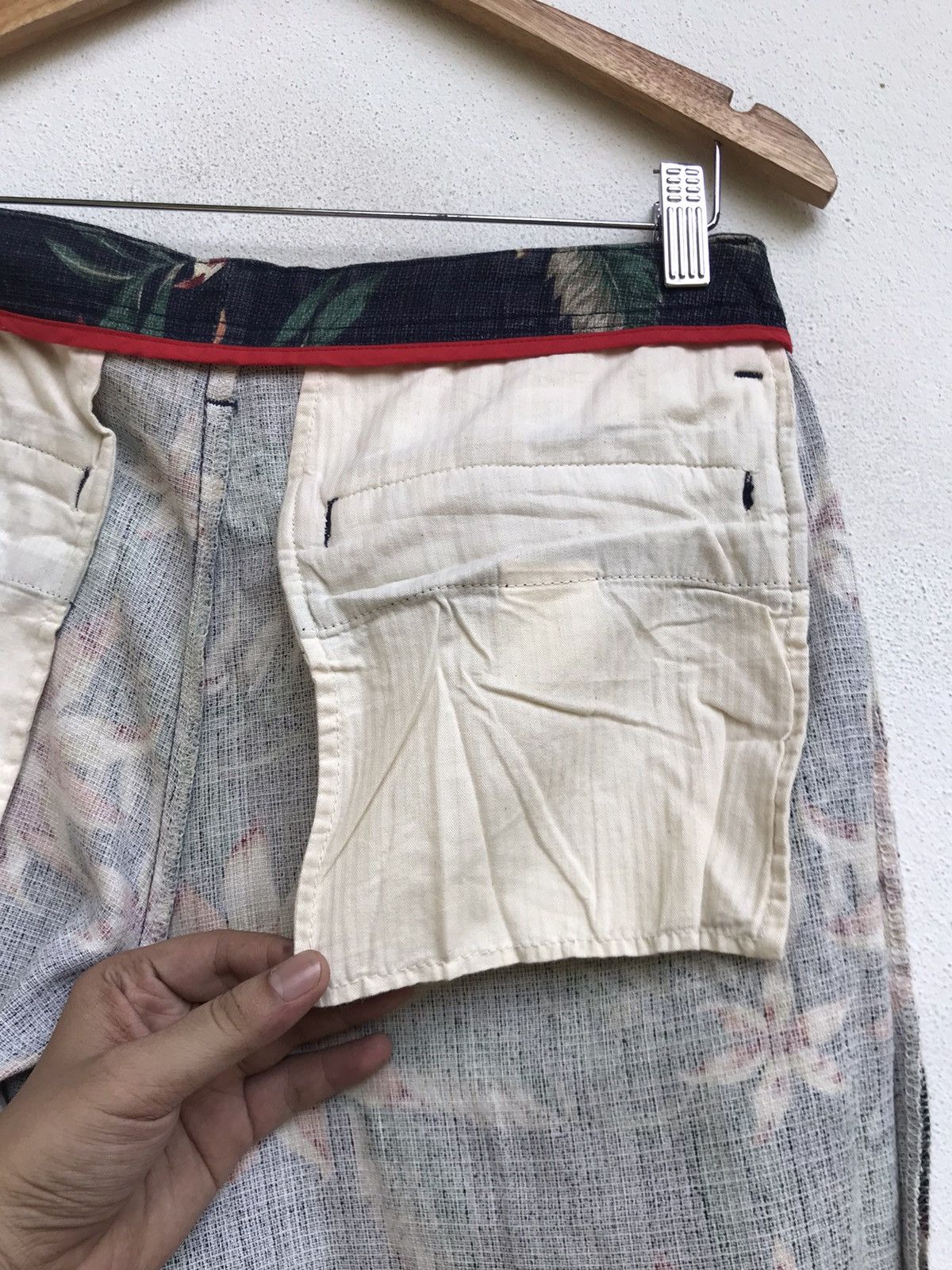 Indigo × Japanese Brand × NANO universe Rare🔥Nano Universe Indigo Sashiko Florals Flower Pants Size US 31 - 24 Thumbnail