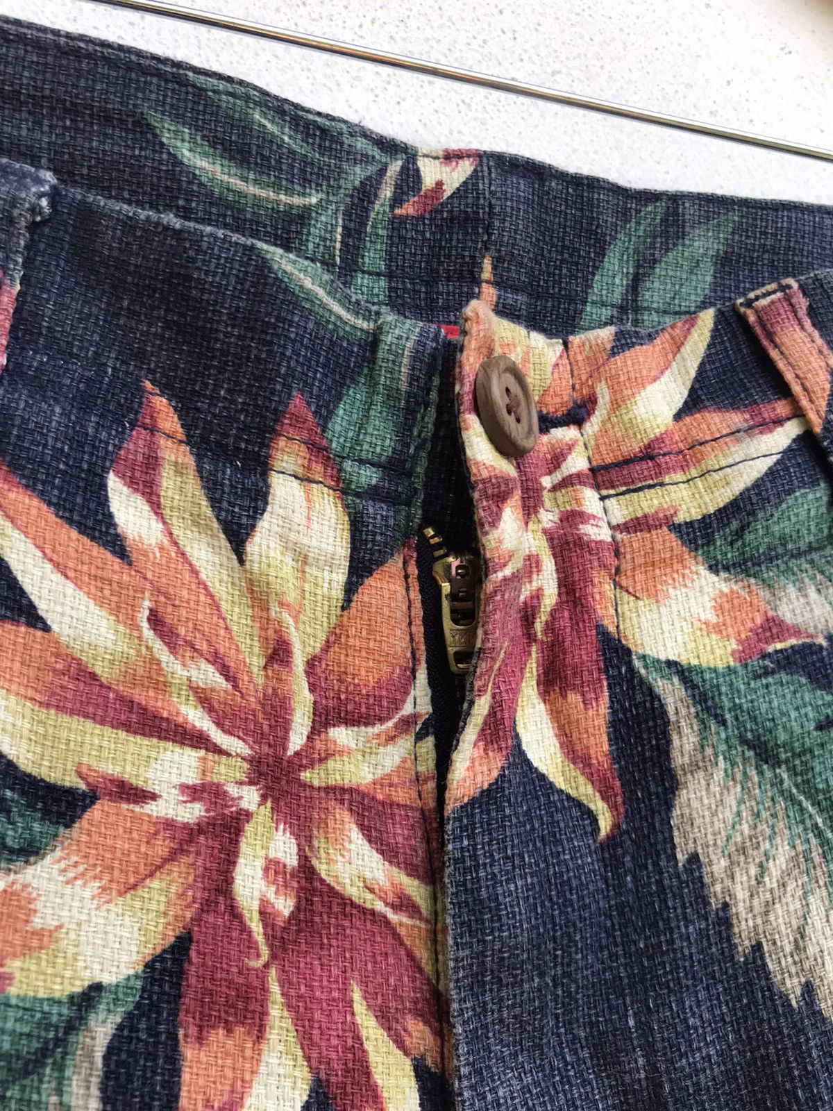 Indigo × Japanese Brand × NANO universe Rare🔥Nano Universe Indigo Sashiko Florals Flower Pants Size US 31 - 14 Thumbnail