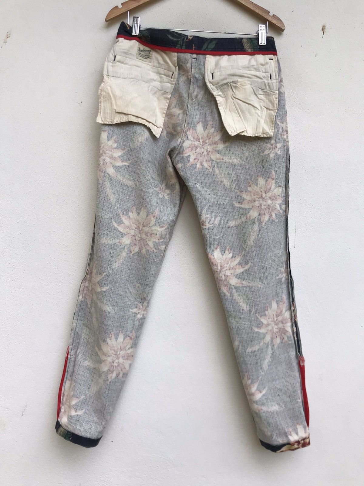Indigo × Japanese Brand × NANO universe Rare🔥Nano Universe Indigo Sashiko Florals Flower Pants Size US 31 - 23 Thumbnail