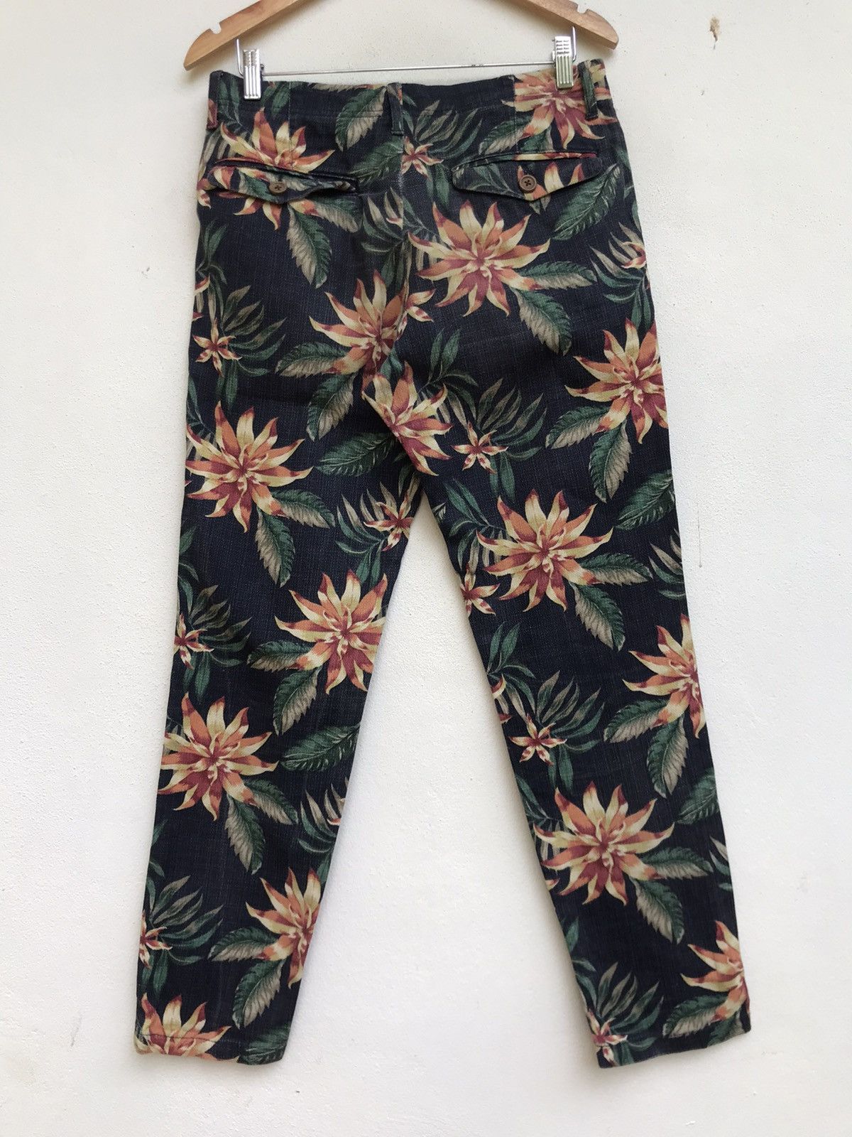 Indigo × Japanese Brand × NANO universe Rare🔥Nano Universe Indigo Sashiko Florals Flower Pants Size US 31 - 6 Thumbnail