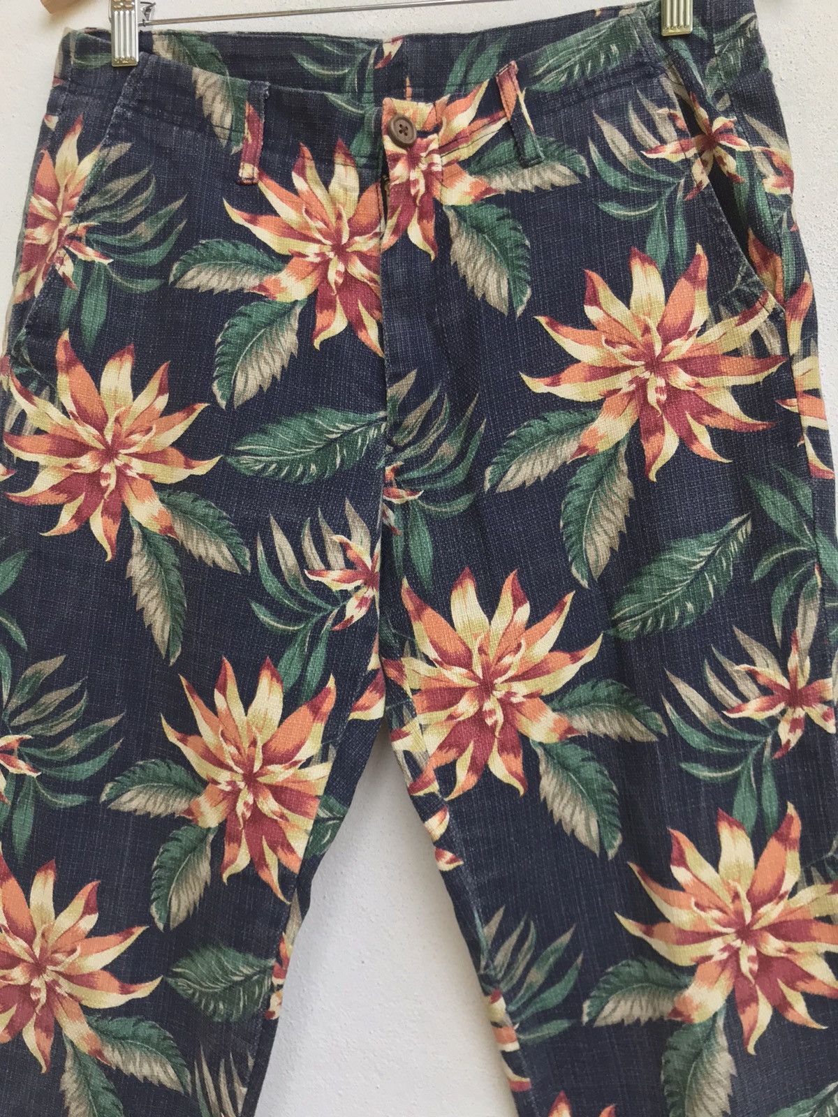 Indigo × Japanese Brand × NANO universe Rare🔥Nano Universe Indigo Sashiko Florals Flower Pants Size US 31 - 5 Thumbnail