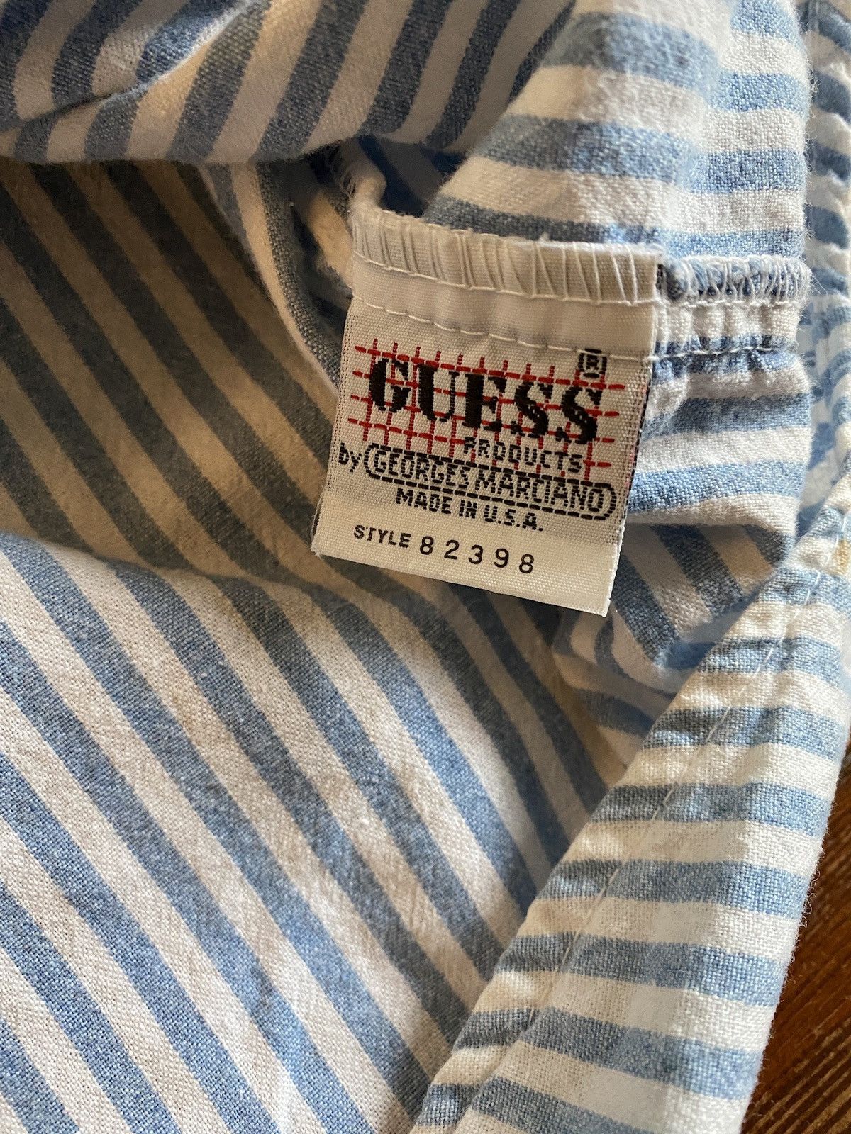 Guess Vintage 80’s Guess Striped Women’s Long Sleeve Button Up Size M / US 6-8 / IT 42-44 - 7 Thumbnail