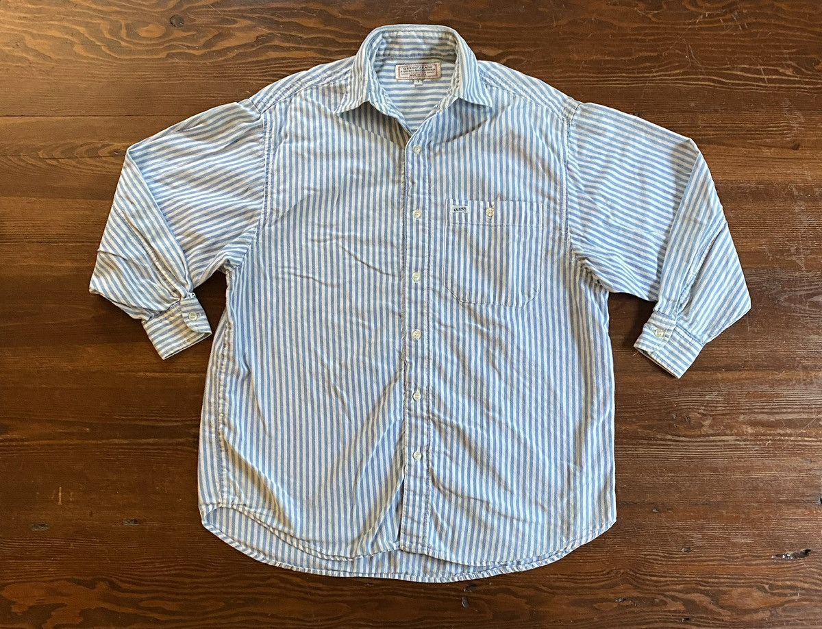 Guess Vintage 80’s Guess Striped Women’s Long Sleeve Button Up Size M / US 6-8 / IT 42-44 - 2 Thumbnail