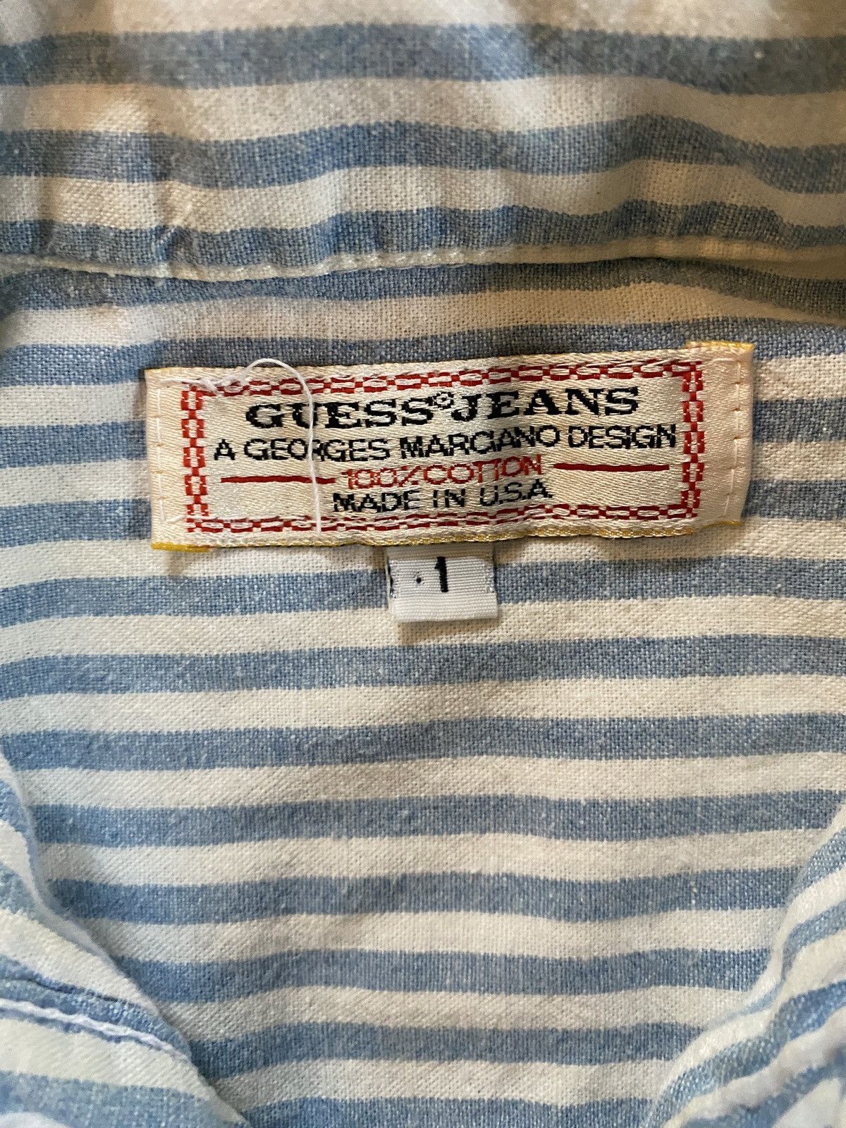 Guess Vintage 80’s Guess Striped Women’s Long Sleeve Button Up Size M / US 6-8 / IT 42-44 - 5 Thumbnail