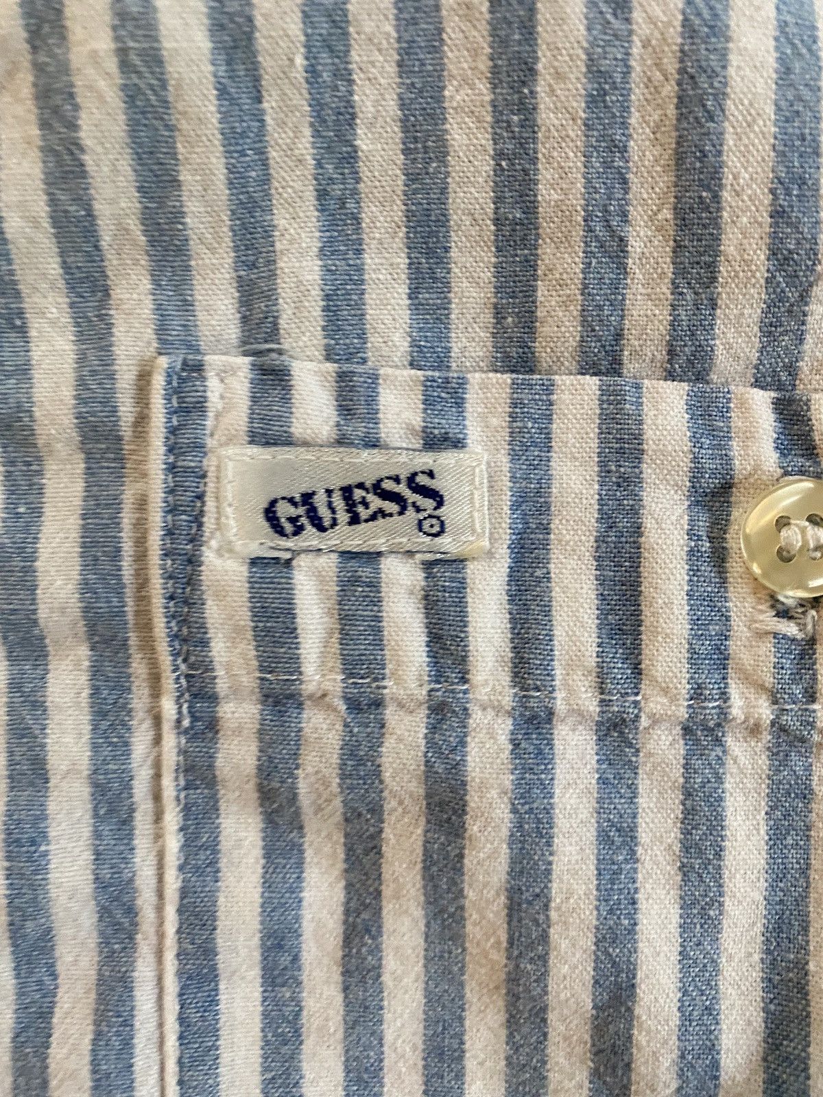 Guess Vintage 80’s Guess Striped Women’s Long Sleeve Button Up Size M / US 6-8 / IT 42-44 - 4 Thumbnail