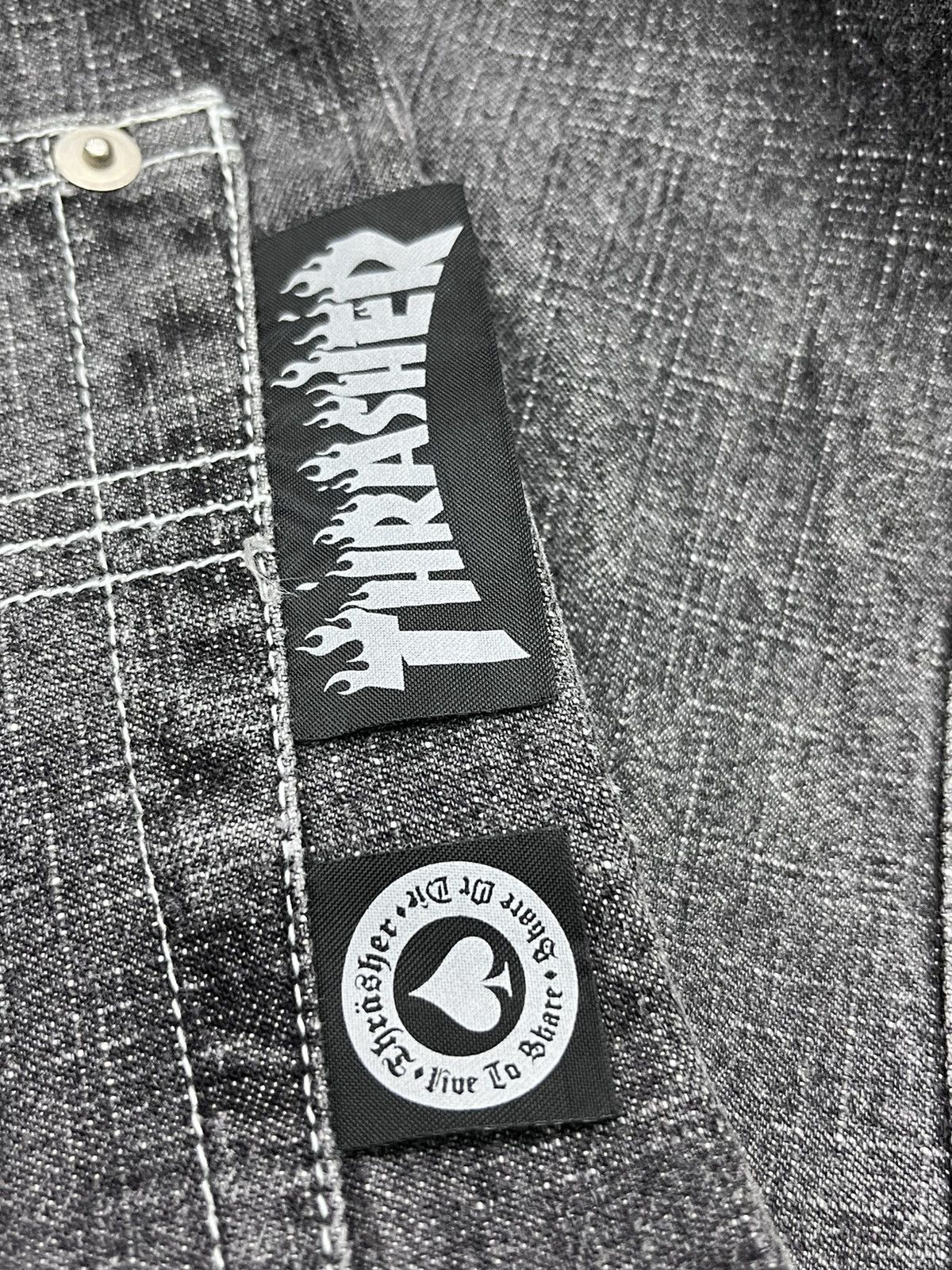 Thrasher 💥SKATE & DESTROY Vintage THRASHER Skateboard Baggy Jeans Size US 33 - 8 Thumbnail