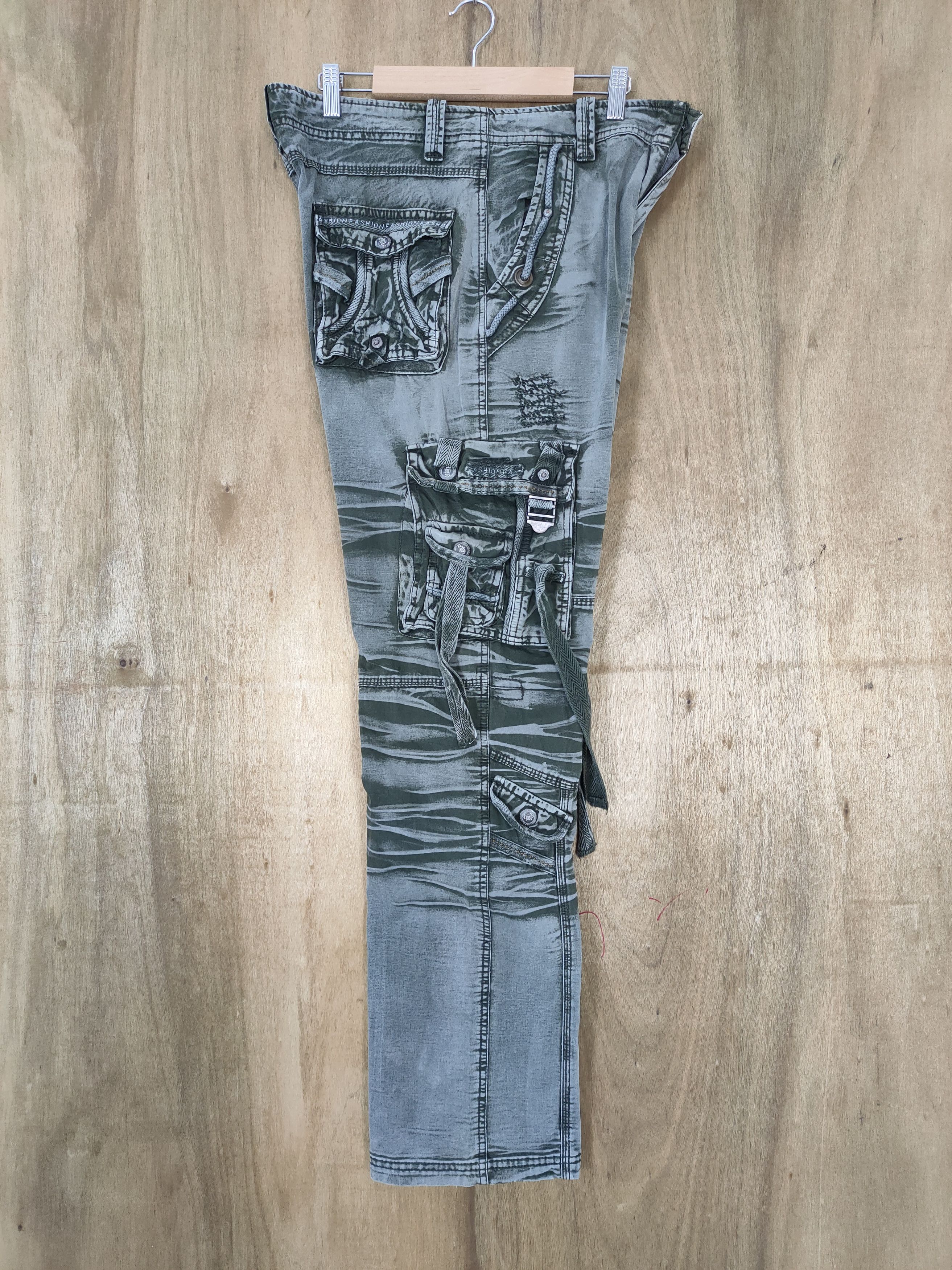 Japanese Brand VINTAGE JAPANESE BONDAGE FADED CARGO PANTS Size US 32 / EU 48 - 2 Thumbnail