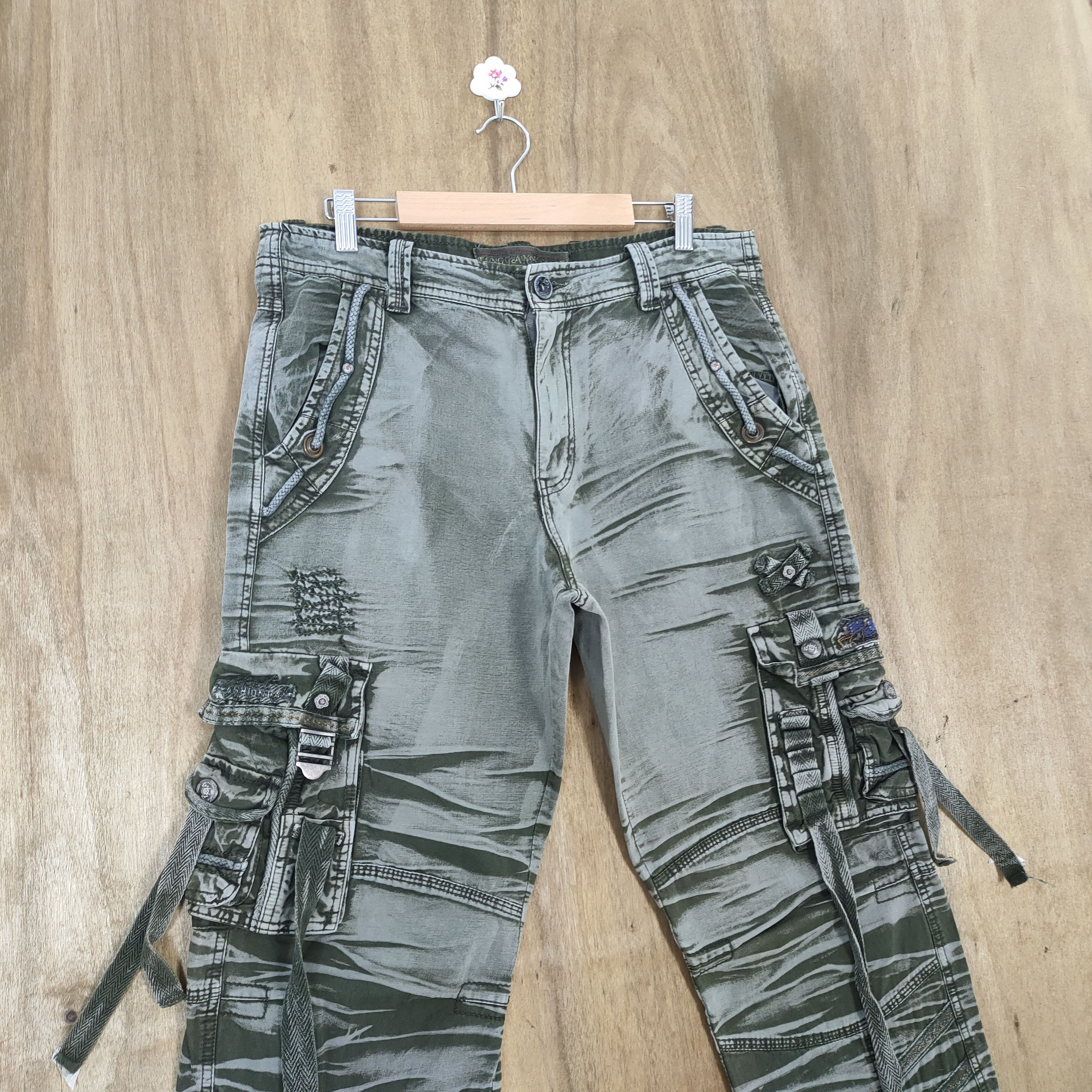 Japanese Brand VINTAGE JAPANESE BONDAGE FADED CARGO PANTS Size US 32 / EU 48 - 6 Thumbnail