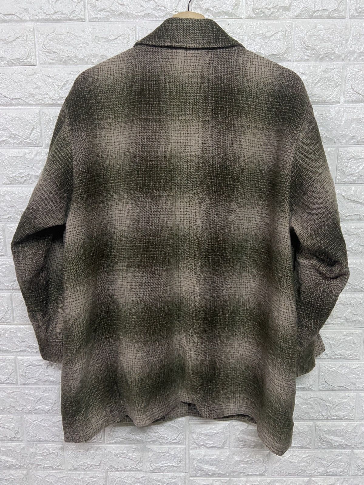Japanese Brand × Vintage Vintage Trans Work Checkered Button Up Wool Jacket Size US L / EU 52-54 / 3 - 2 Thumbnail