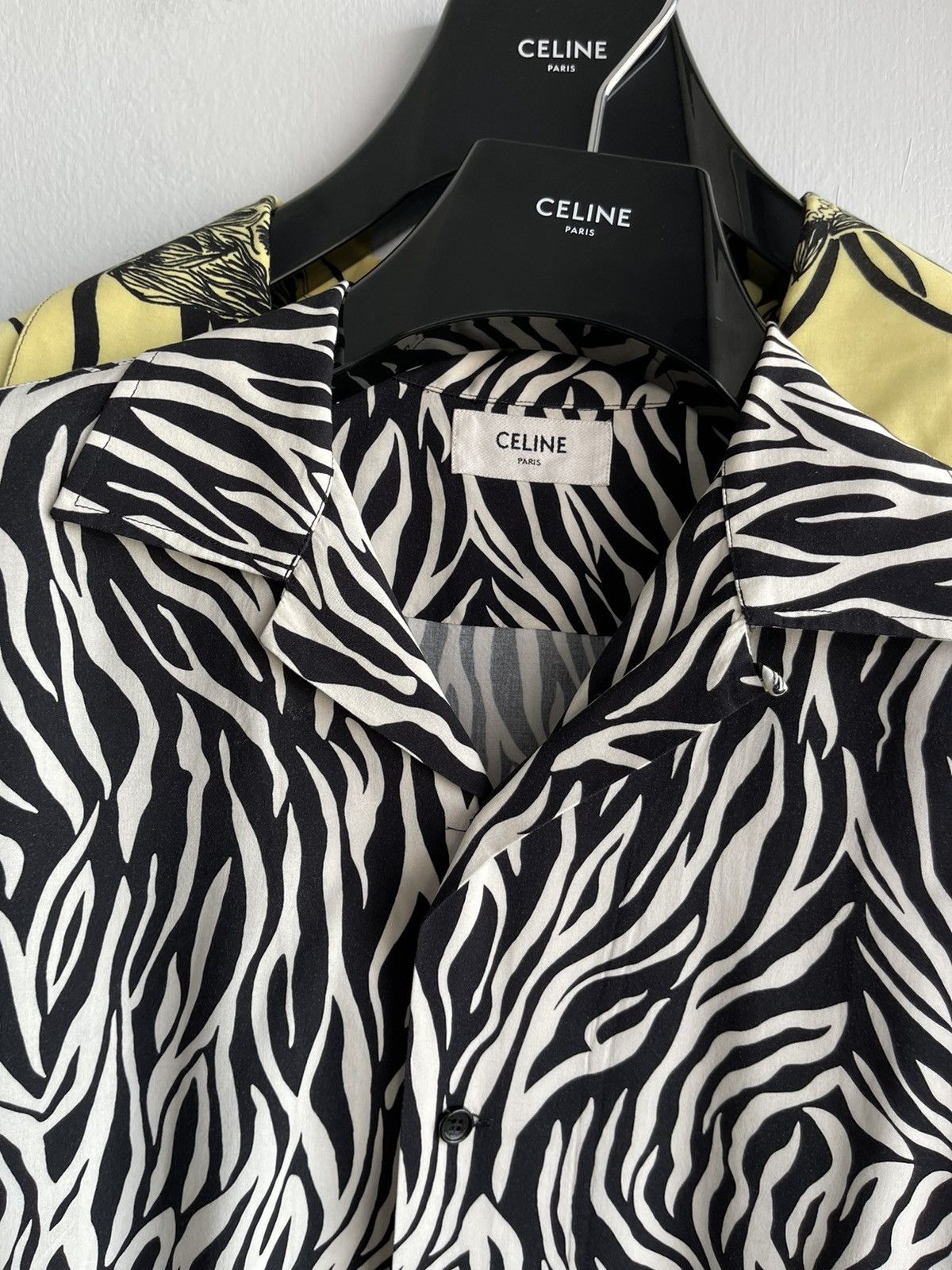 Celine × Hedi Slimane Celine SS20 Silky Hawaiian Zebra Button Up 
