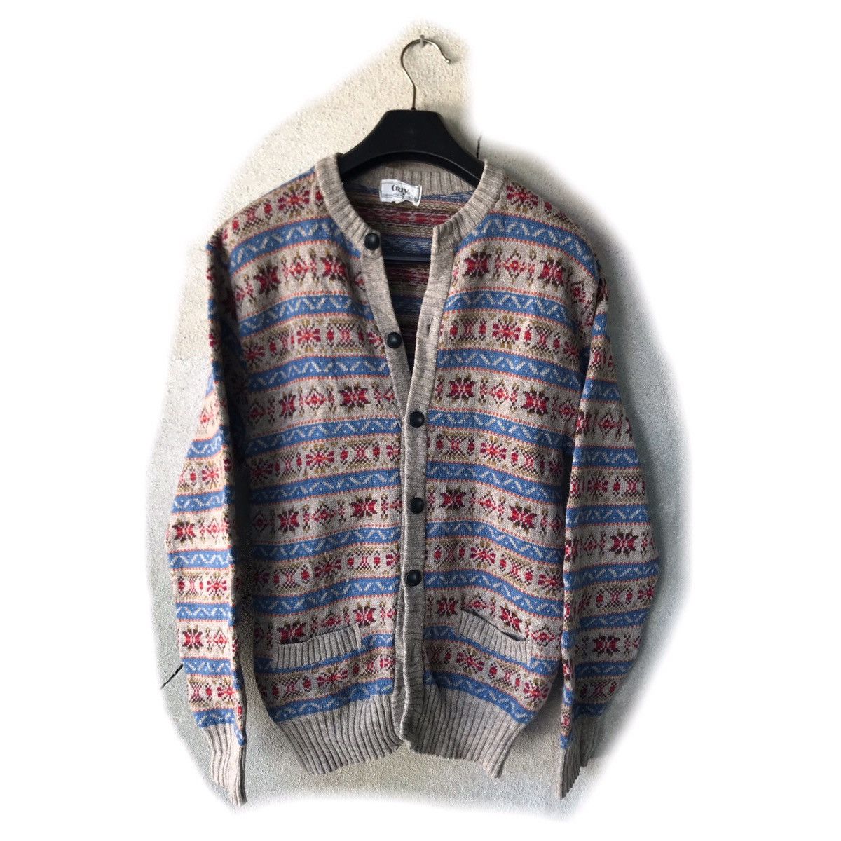 image of Cardigan x Cashmere Wool Vintage 70's Wools Cargidan Guy Made In Japan in Brown (Size Medium)