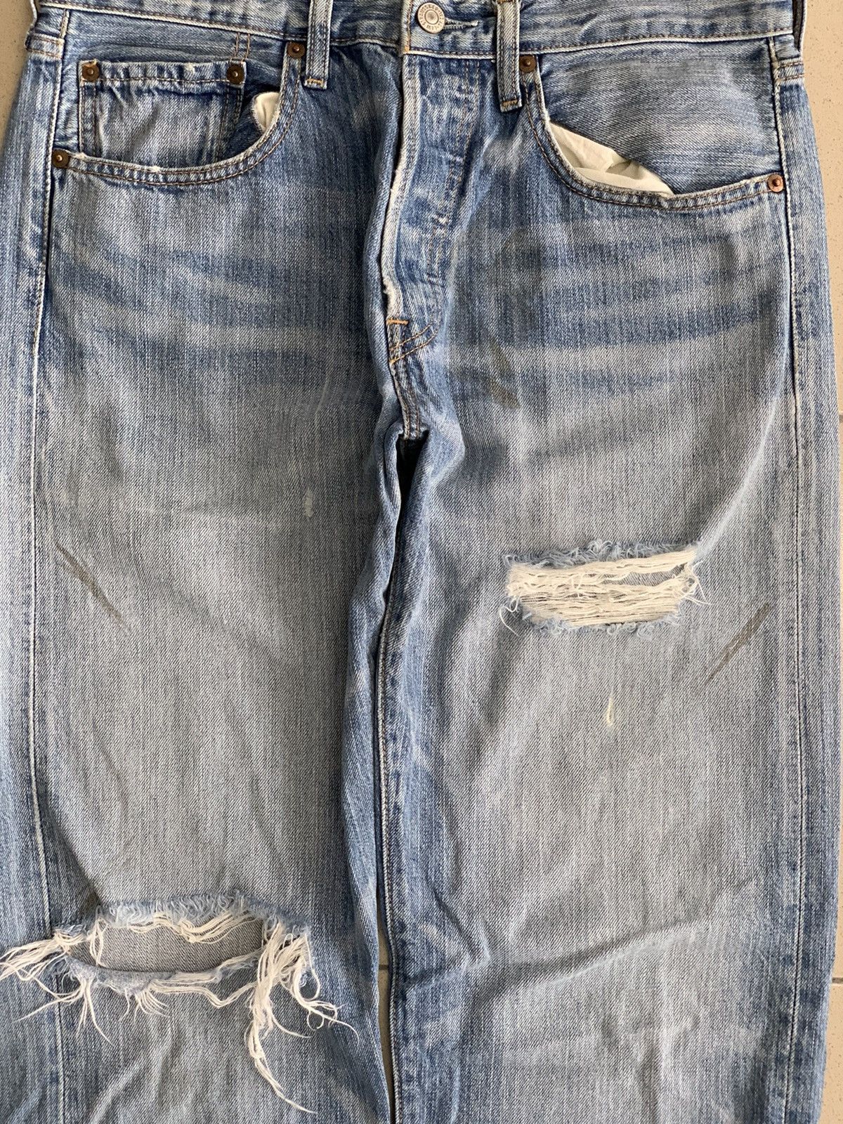 Levi's Vintage Levis 501 Distressed Painted Denim Jeans Size US 32 / EU 48 - 3 Thumbnail