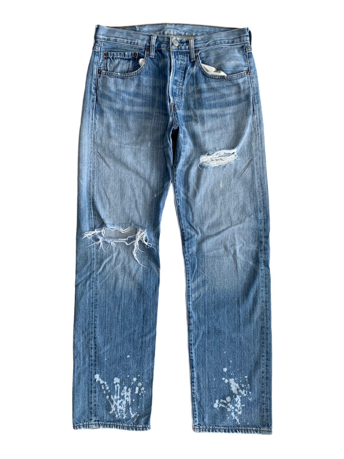 Vintage Levis 501 Distressed Painted Denim Jeans