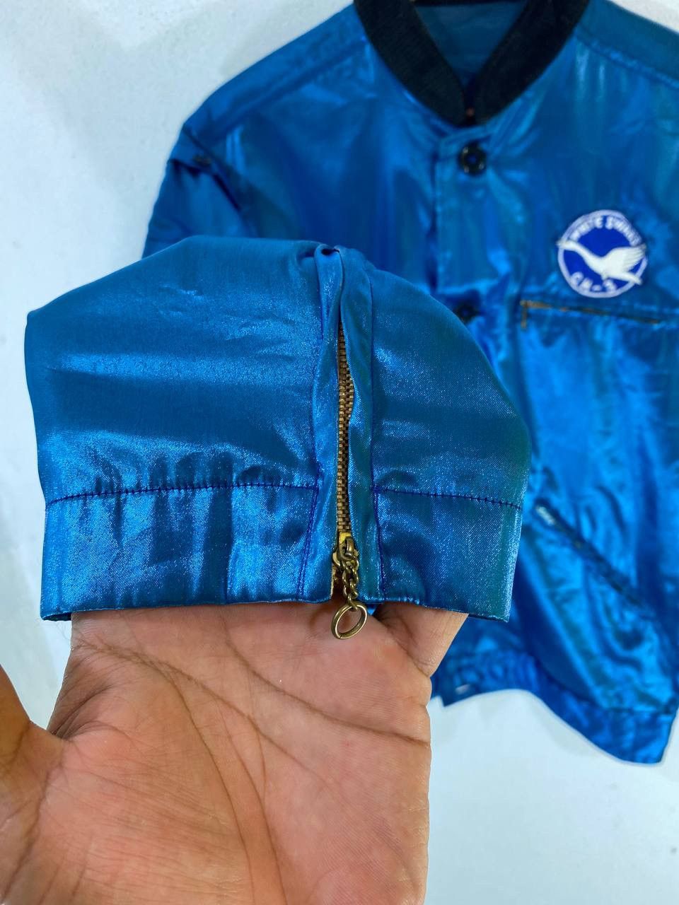 Vintage Vintage Artex Specially Made Blue Satin Jacket Size US M / EU 48-50 / 2 - 7 Thumbnail
