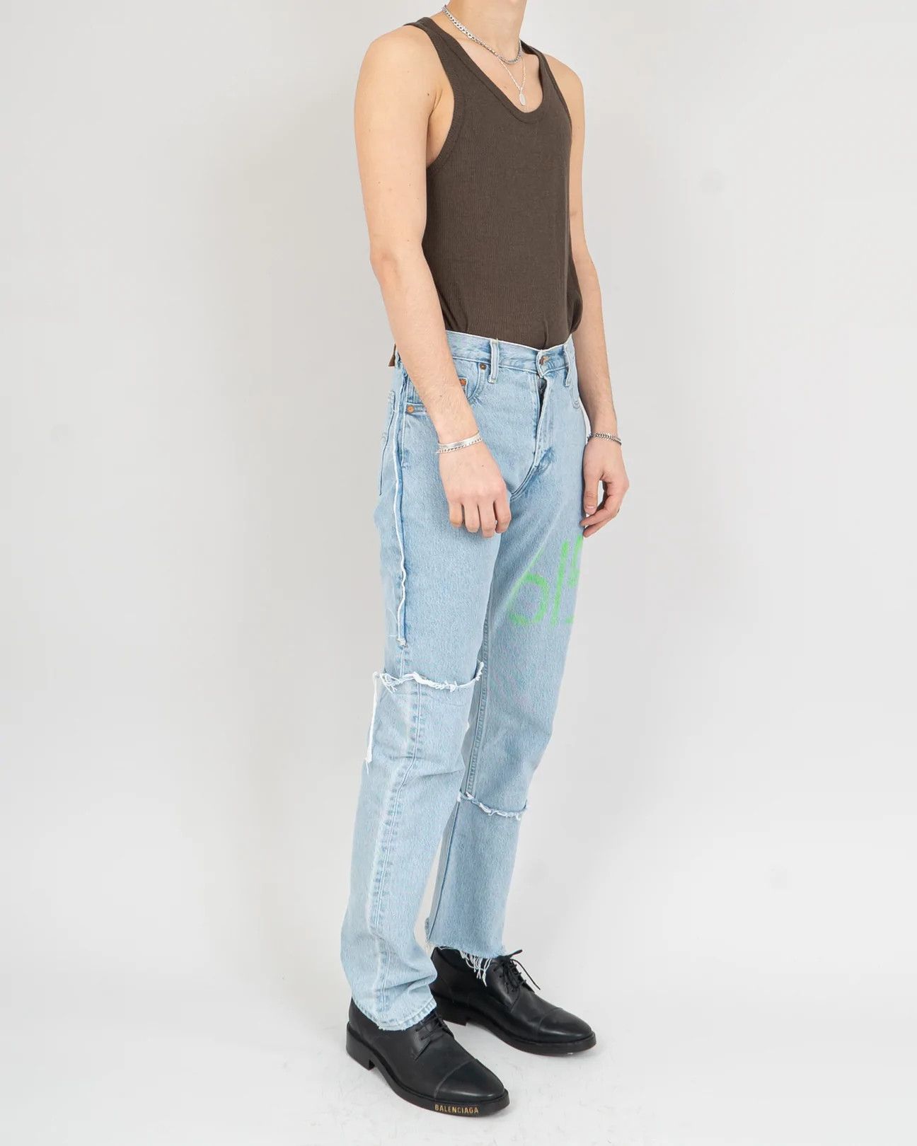 Vetements FW19 Asymmetrical Legs Graffiti Denim Size US 30 / EU 46 - 10 Thumbnail