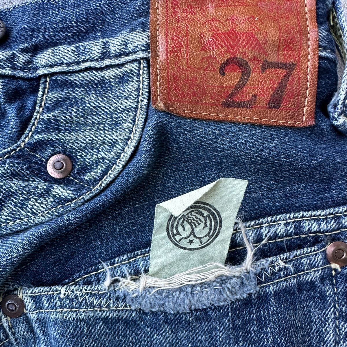 Kapital Selvedge Buckle Back Crash Boro Denim Shorts jort 5 pockets Size US 36 / EU 52 - 14 Thumbnail