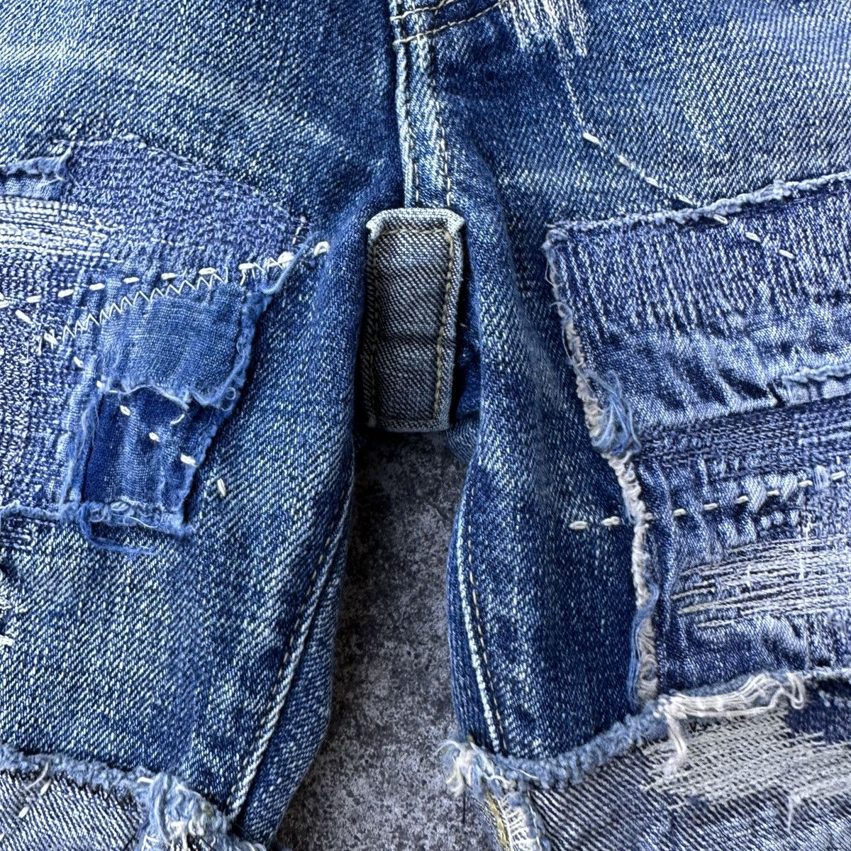 Kapital Selvedge Buckle Back Crash Boro Denim Shorts jort 5 pockets Size US 36 / EU 52 - 11 Thumbnail
