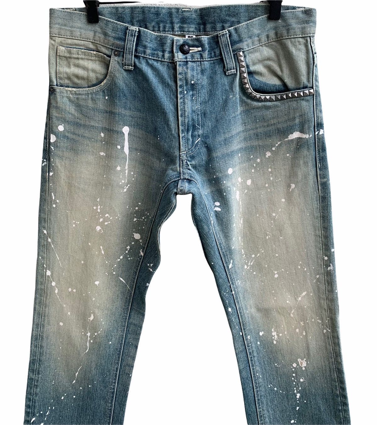 10 Deep Japanese Brand DEEP Splatter Paint Spike Denim Pants Size US 32 / EU 48 - 4 Thumbnail