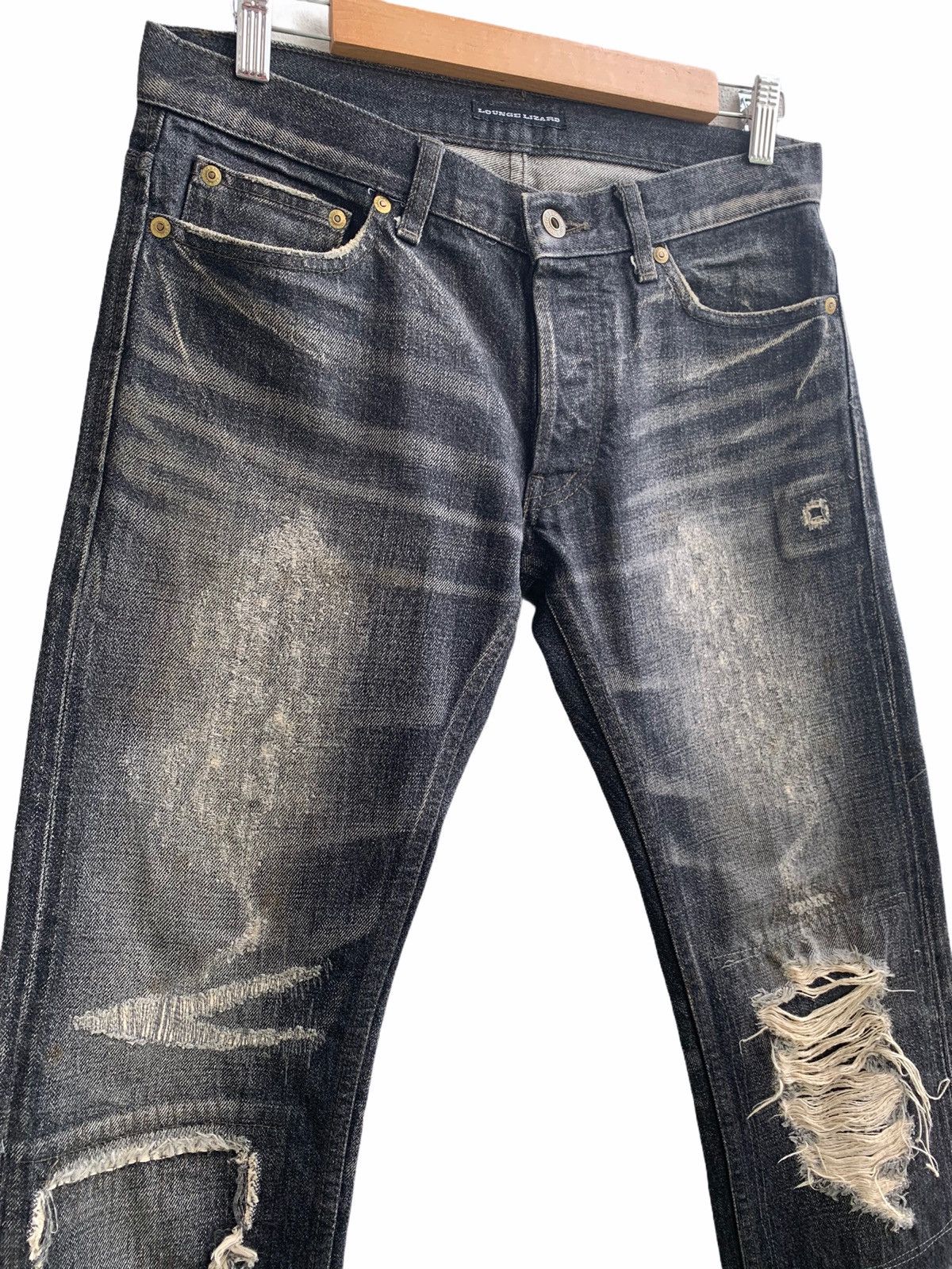 Lounge Lizard Distressed Lounge Wizard Denim Selvedge Size US 30 / EU 46 - 4 Thumbnail