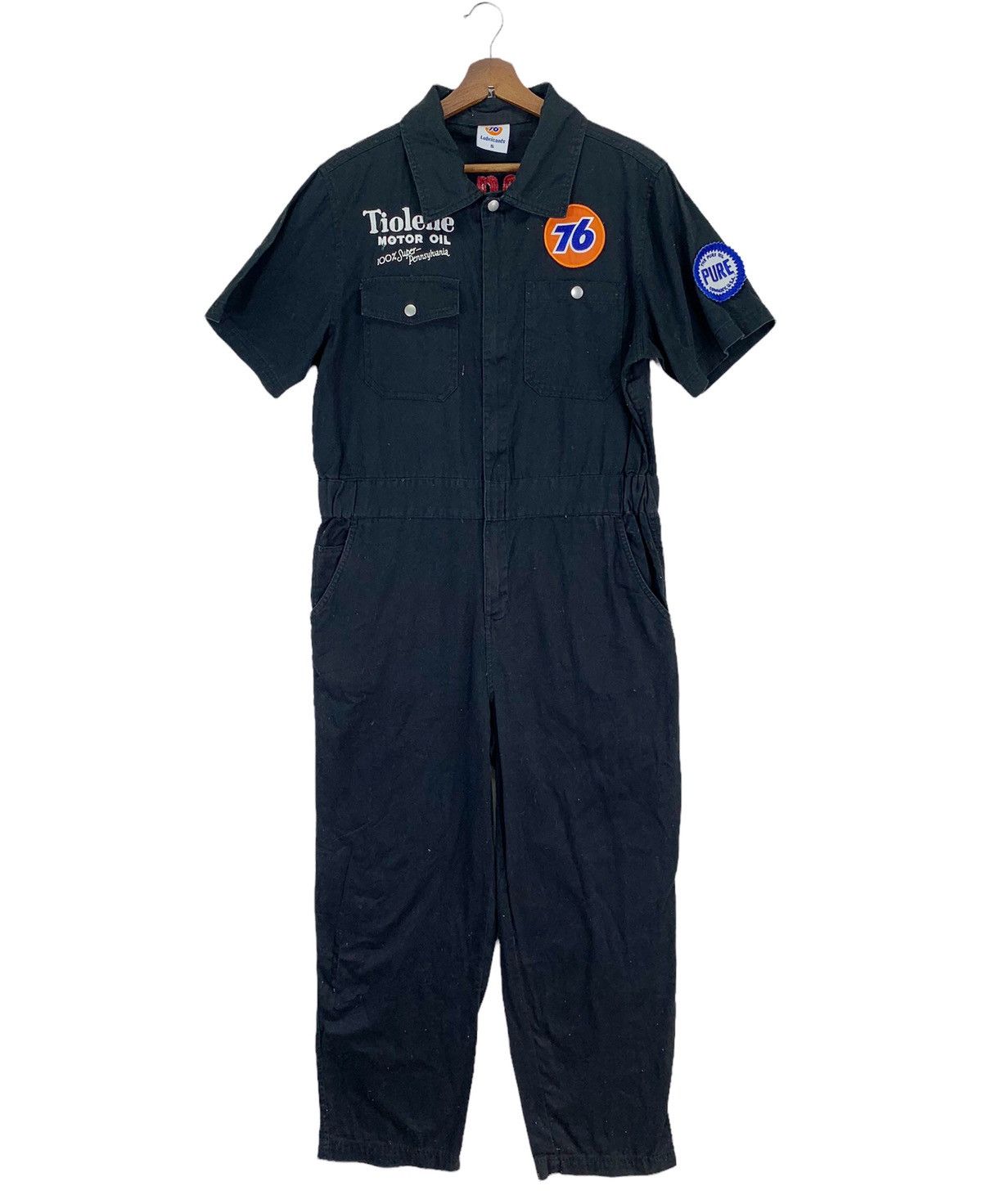 Image of Overalls x Racing Vintage Seventysix 76 Lubricants Overall Jumpsuit in Black, Men's (Size 30)