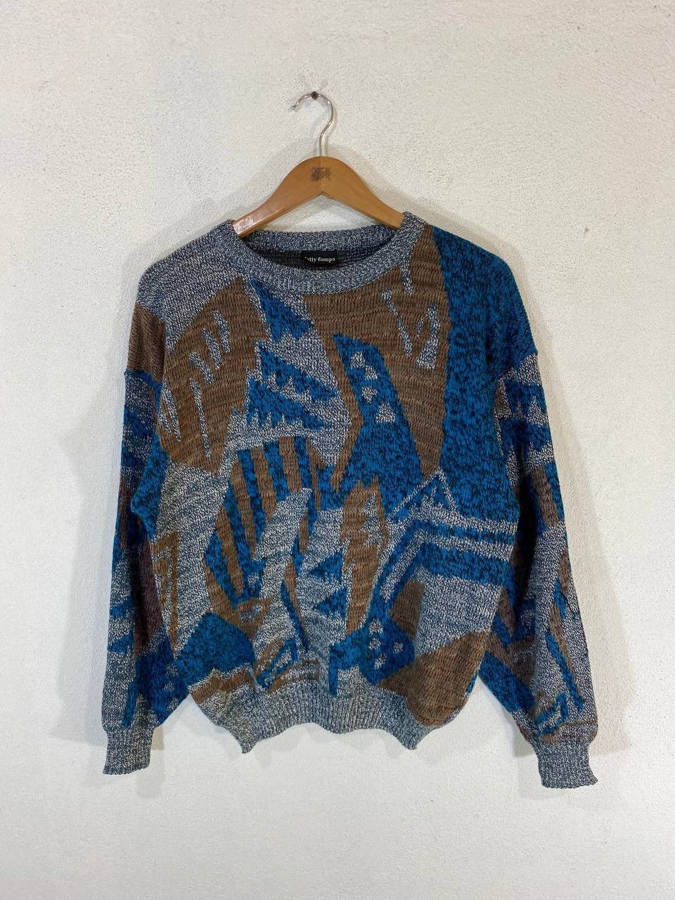 Aran Isles Knitwear Vintage Multicolour Jolly Compa Knitted Sweatshirt Size US L / EU 52-54 / 3 - 1 Thumbnail
