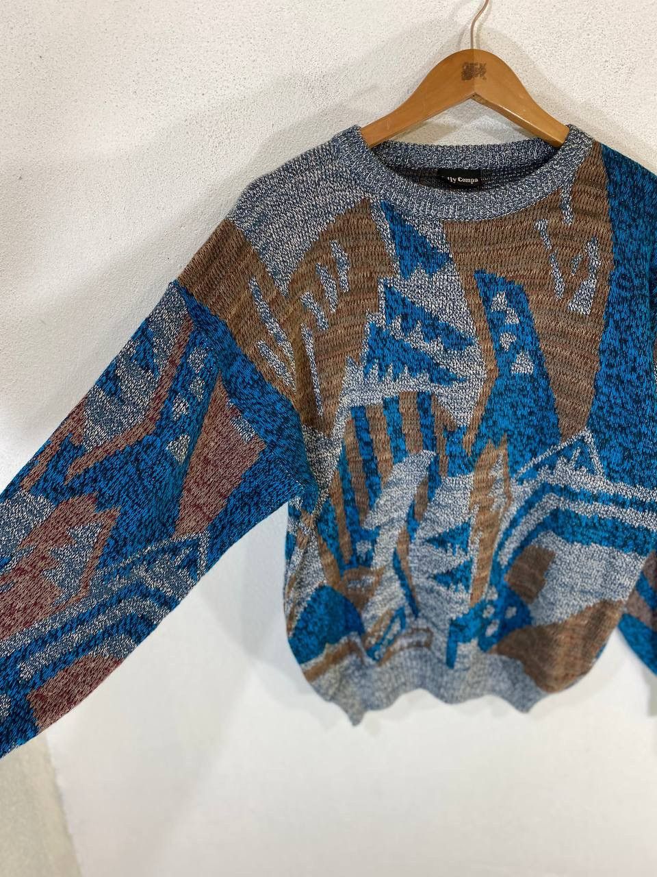 Aran Isles Knitwear Vintage Multicolour Jolly Compa Knitted Sweatshirt Size US L / EU 52-54 / 3 - 3 Thumbnail
