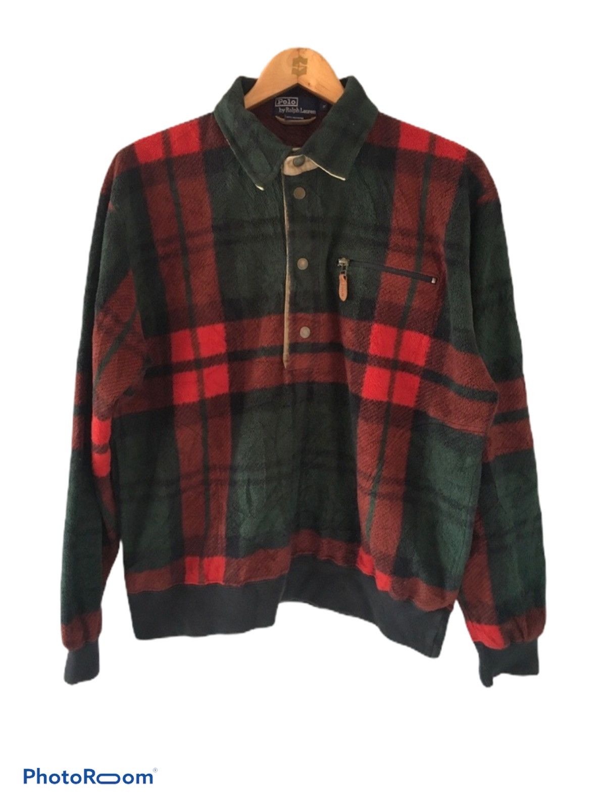 Polo Ralph Lauren Vtg Ralph Lauren Colar Button Fleece Sweatshirt Size US L / EU 52-54 / 3 - 1 Thumbnail
