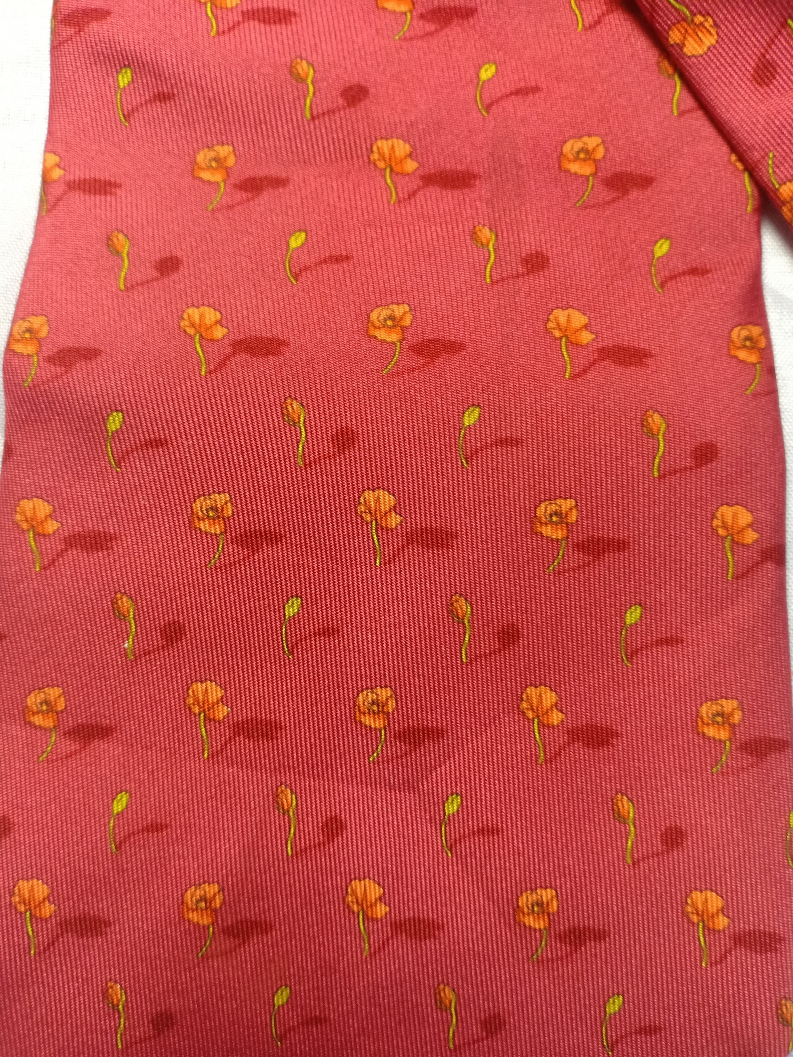 Salvatore Ferragamo Salvatore Ferragamo Neck Tie Floral Design Italy Size ONE SIZE - 6 Thumbnail