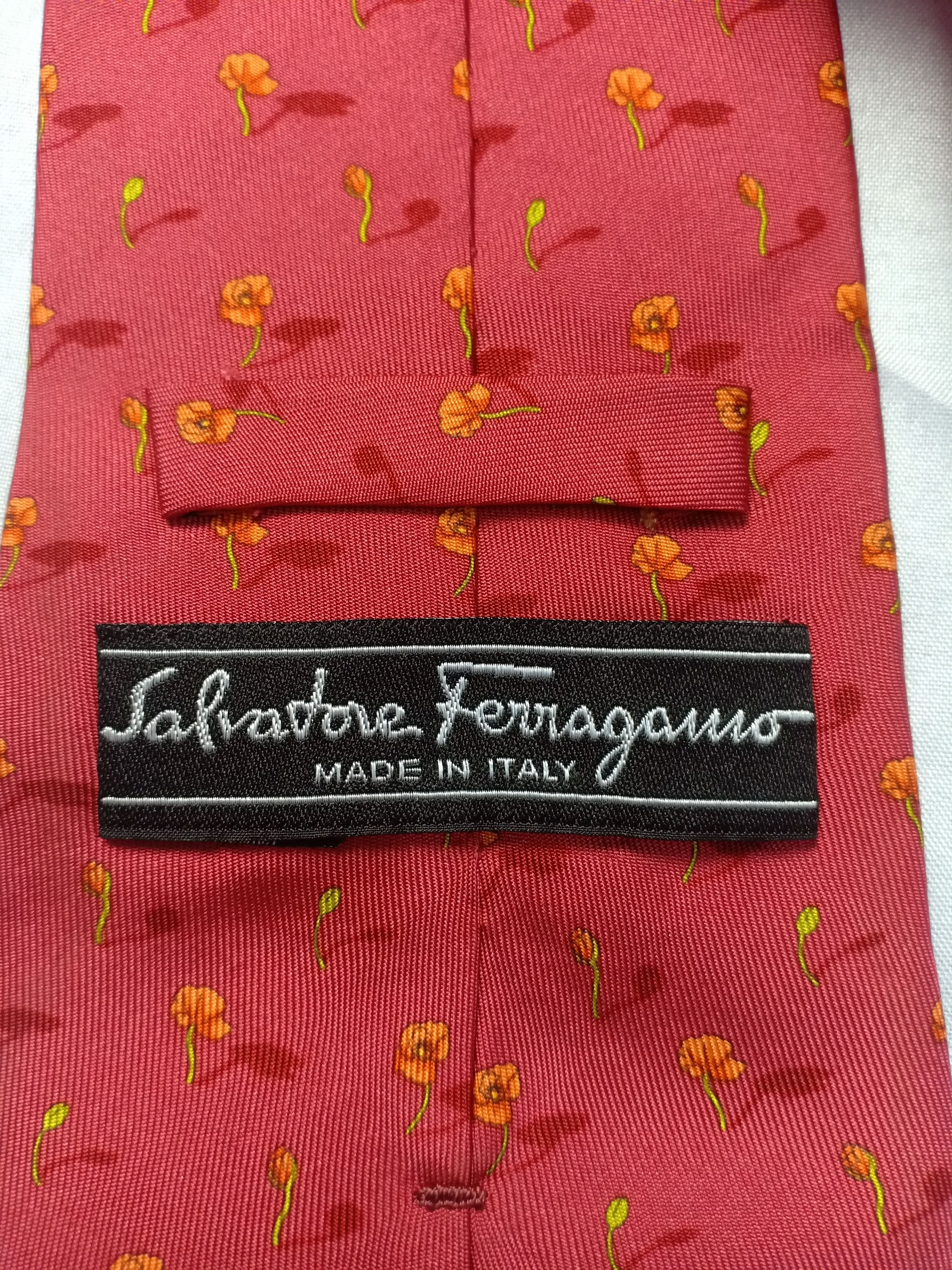 Salvatore Ferragamo Salvatore Ferragamo Neck Tie Floral Design Italy Size ONE SIZE - 4 Thumbnail