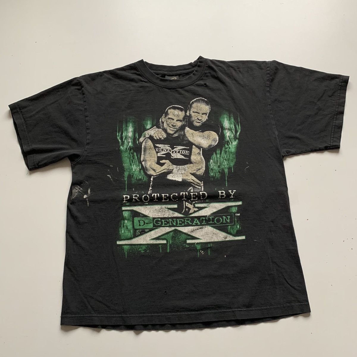 image of Vintage Y2K Degeneration X Triple H Shawn Michaels Wwe Shirt in Black, Men's (Size XL)