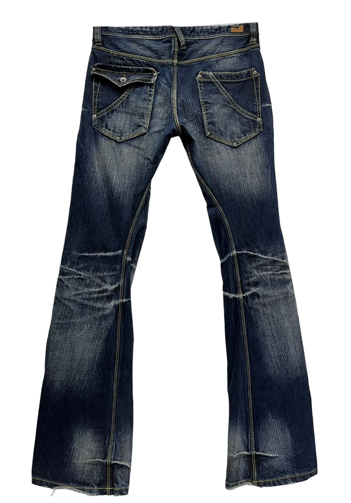 Nicole Club 🔥Vtg NICOLE CLUB FOR MEN Punk Whiskers Twisted Flare Denim Size US 31 - 10 Thumbnail