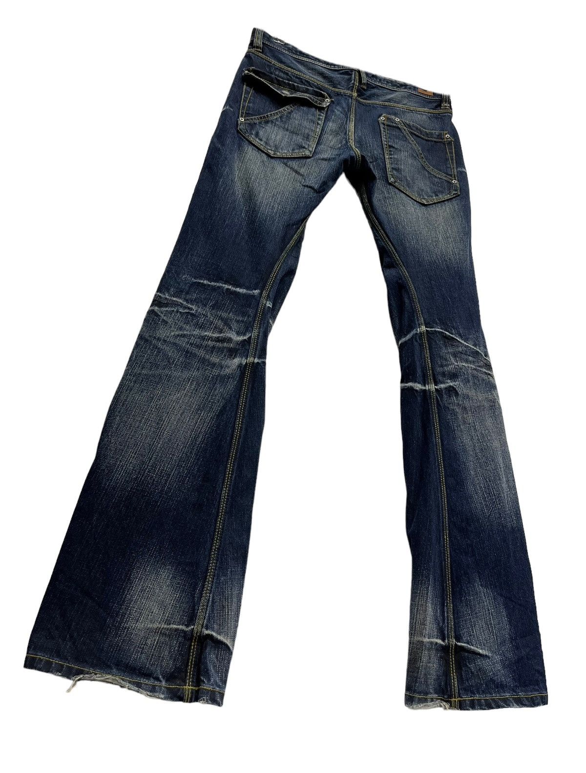 Nicole Club 🔥Vtg NICOLE CLUB FOR MEN Punk Whiskers Twisted Flare Denim Size US 31 - 9 Thumbnail