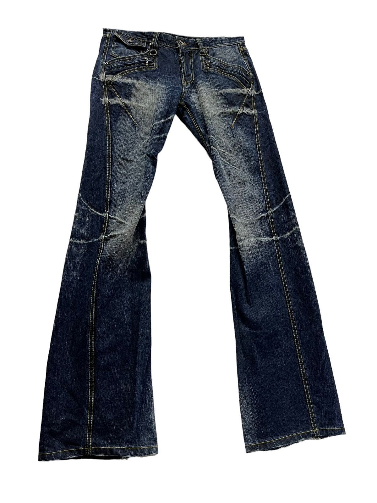 Nicole Club 🔥Vtg NICOLE CLUB FOR MEN Punk Whiskers Twisted Flare Denim Size US 31 - 5 Thumbnail
