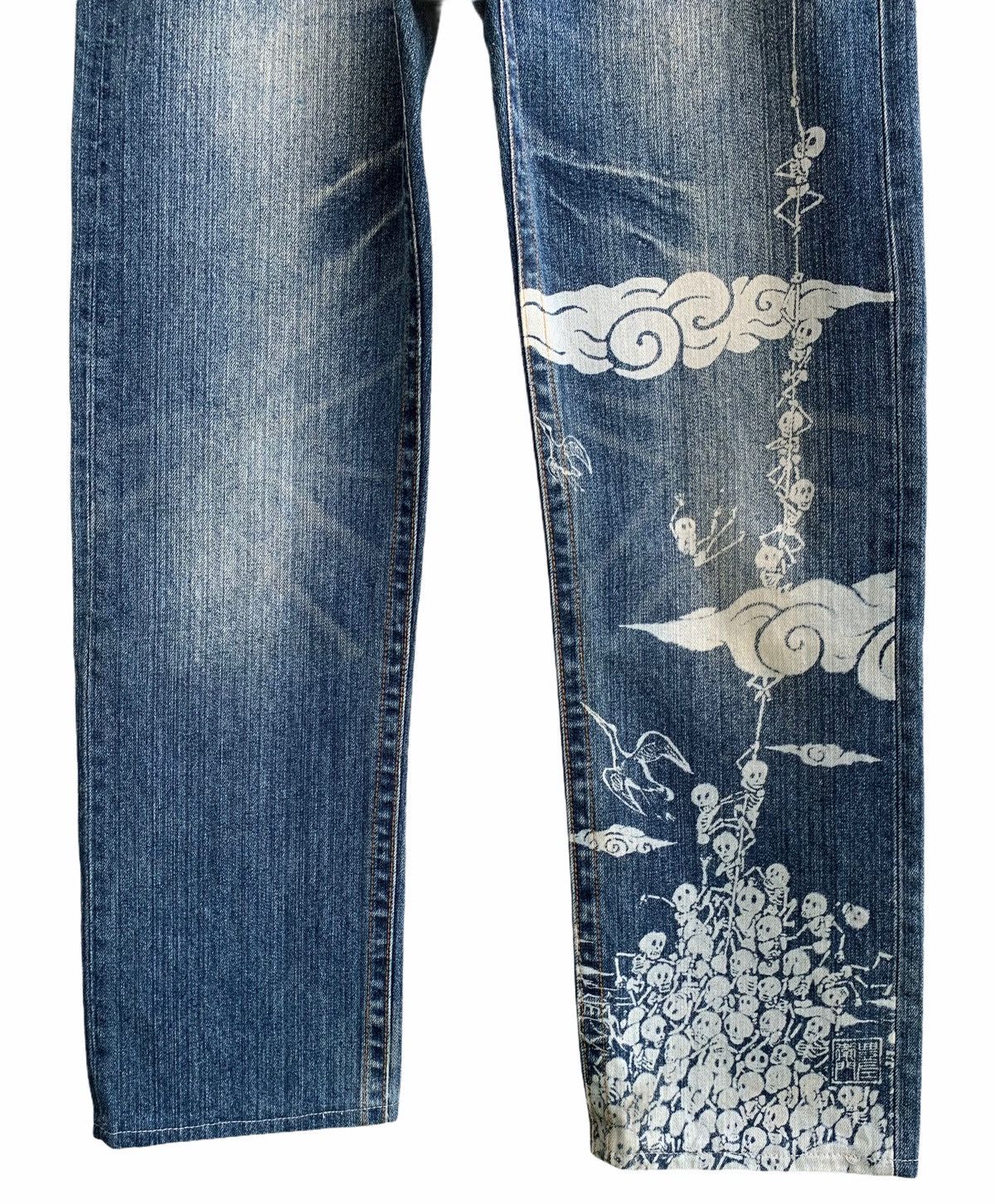 Japanese Brand Vintage Japanese Brand Skull Head Printed Denim Size US 32 / EU 48 - 3 Thumbnail
