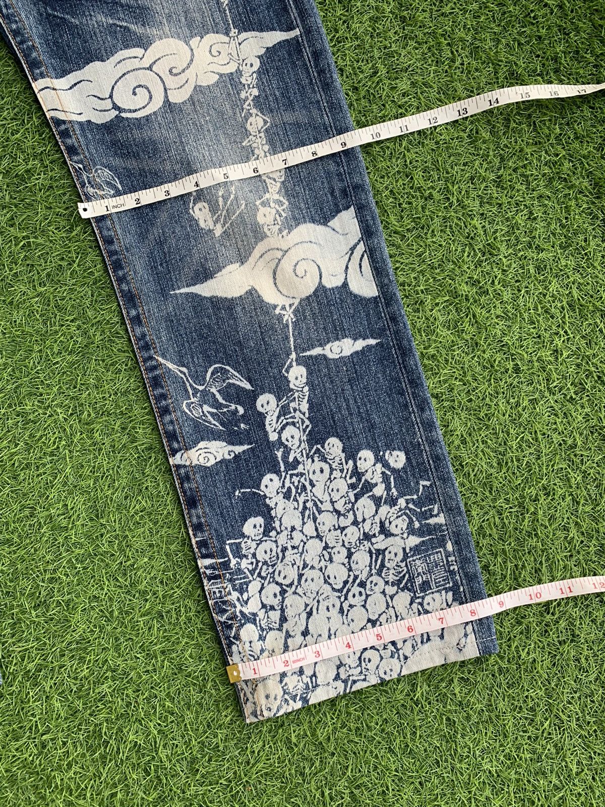 Japanese Brand Vintage Japanese Brand Skull Head Printed Denim Size US 32 / EU 48 - 10 Thumbnail