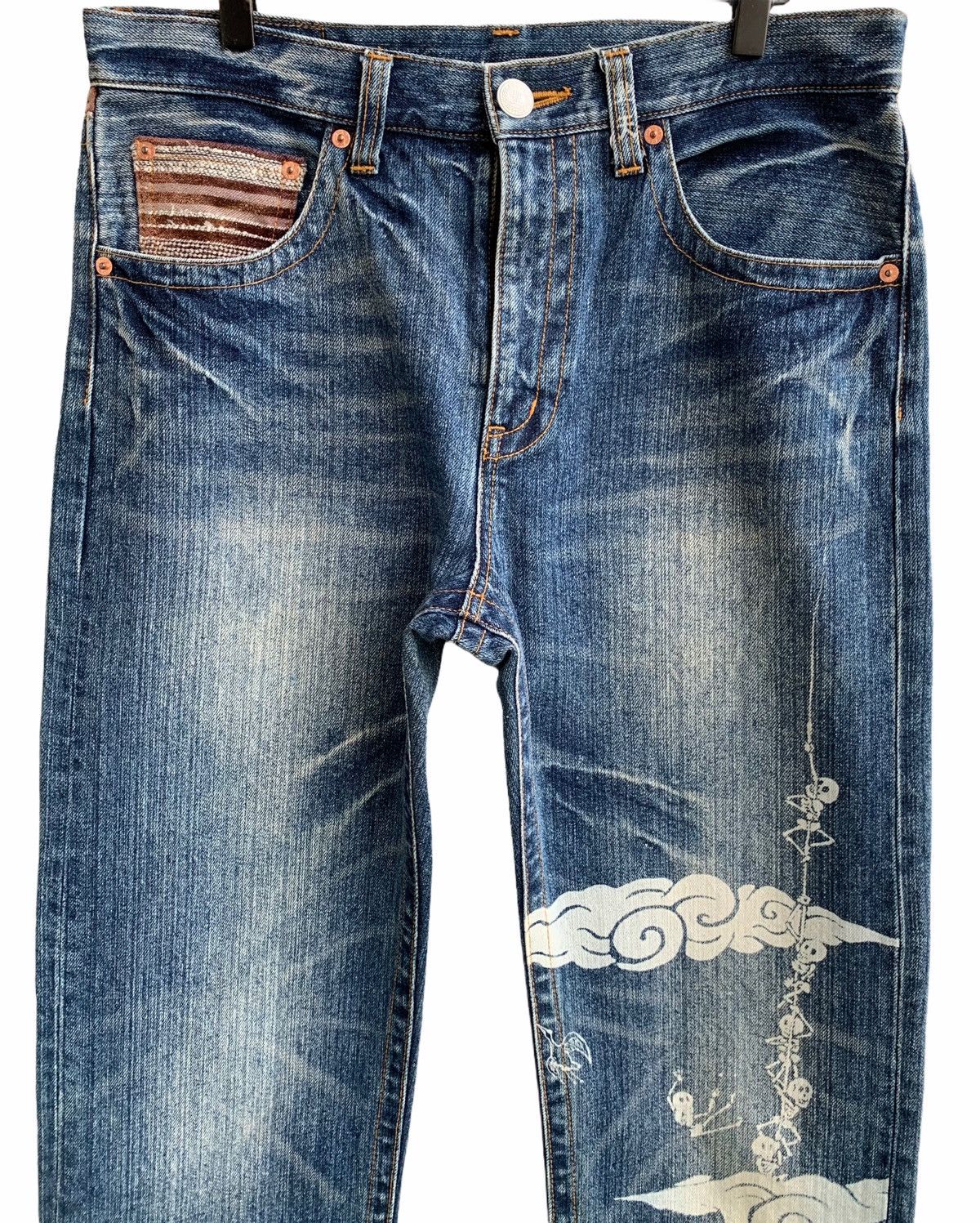Japanese Brand Vintage Japanese Brand Skull Head Printed Denim Size US 32 / EU 48 - 6 Thumbnail
