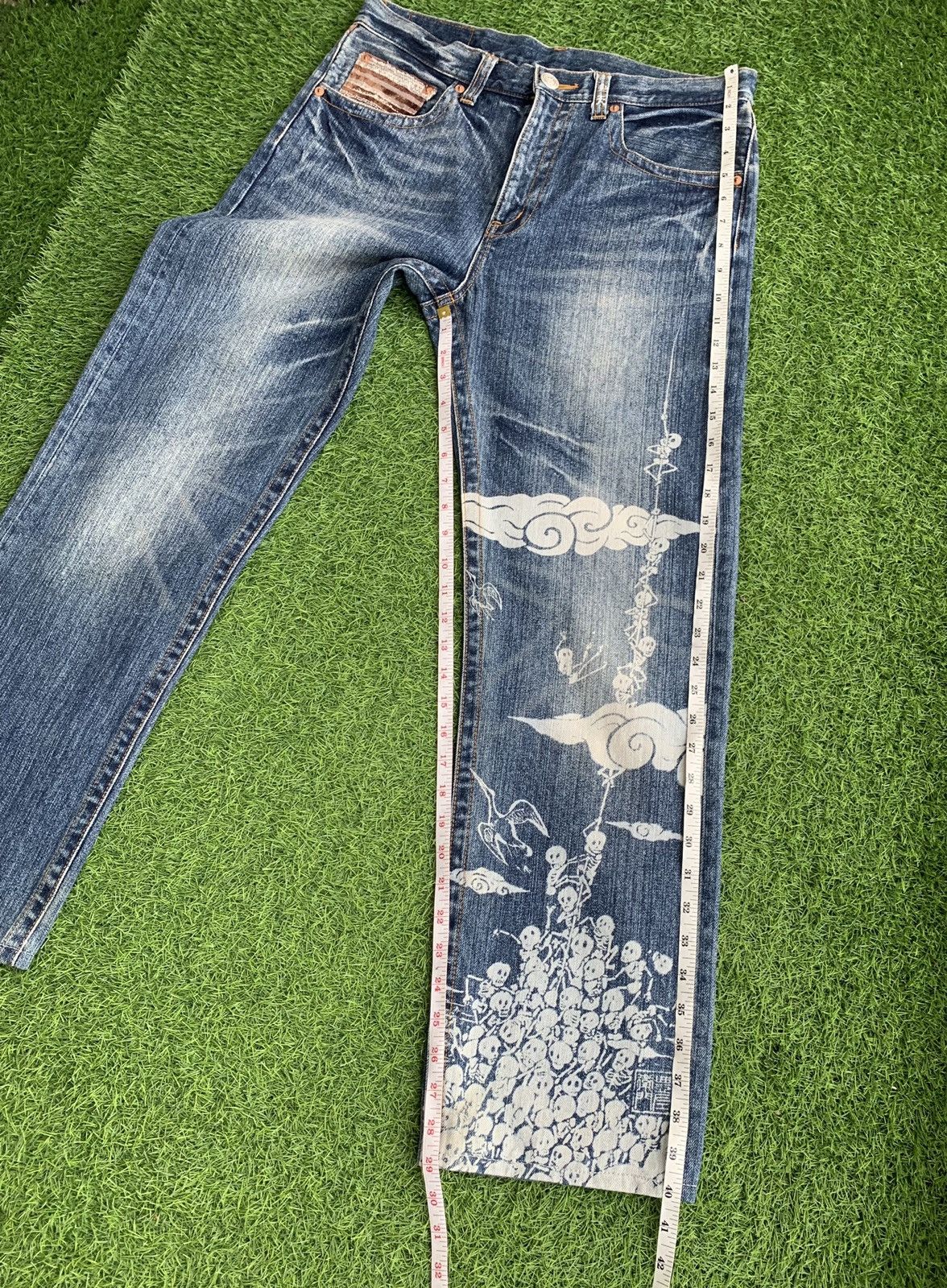 Japanese Brand Vintage Japanese Brand Skull Head Printed Denim Size US 32 / EU 48 - 11 Thumbnail