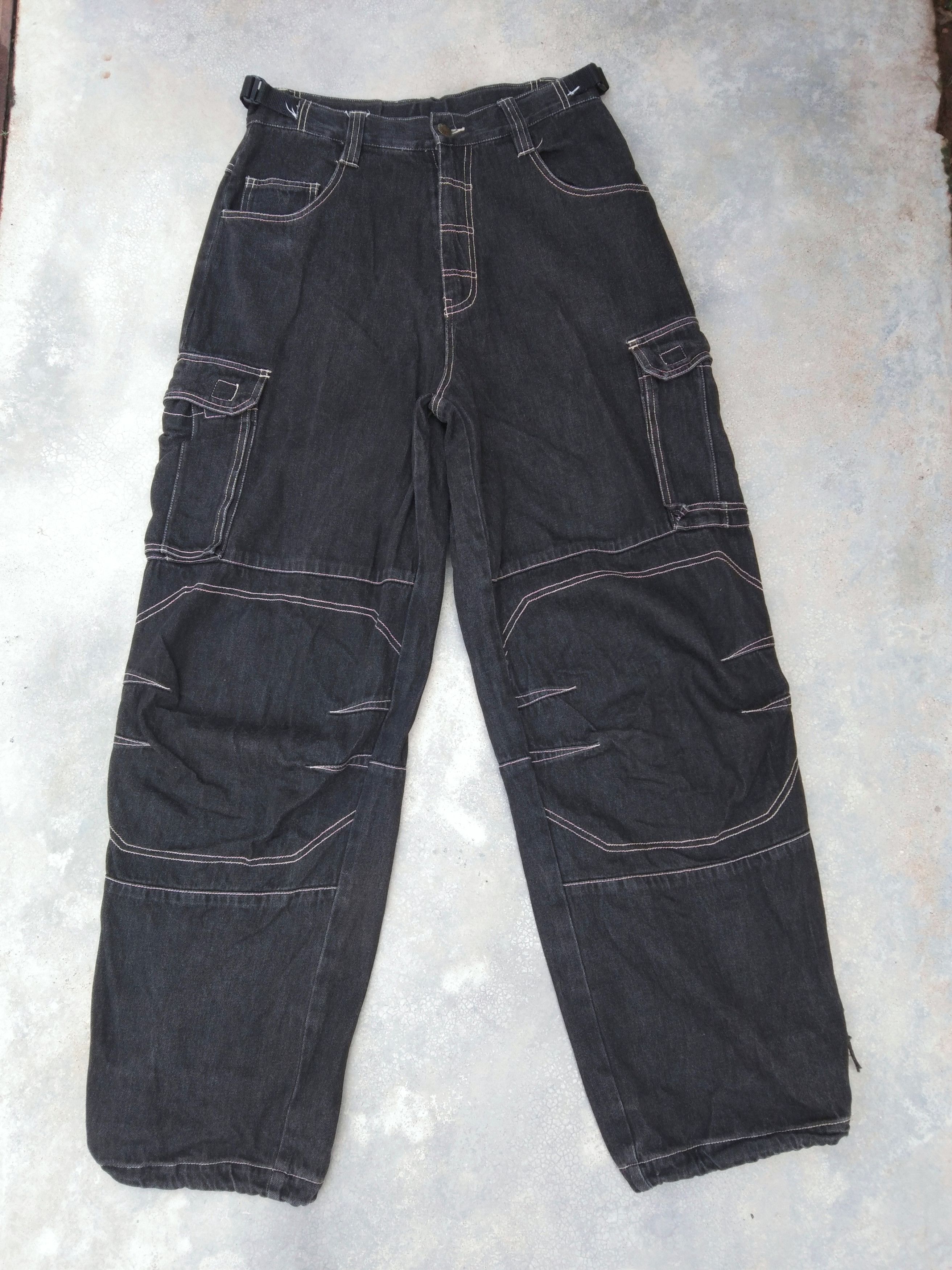 image of Multipocket Denim Jnco Style Baggy Jeans 30X30 in Black, Men's