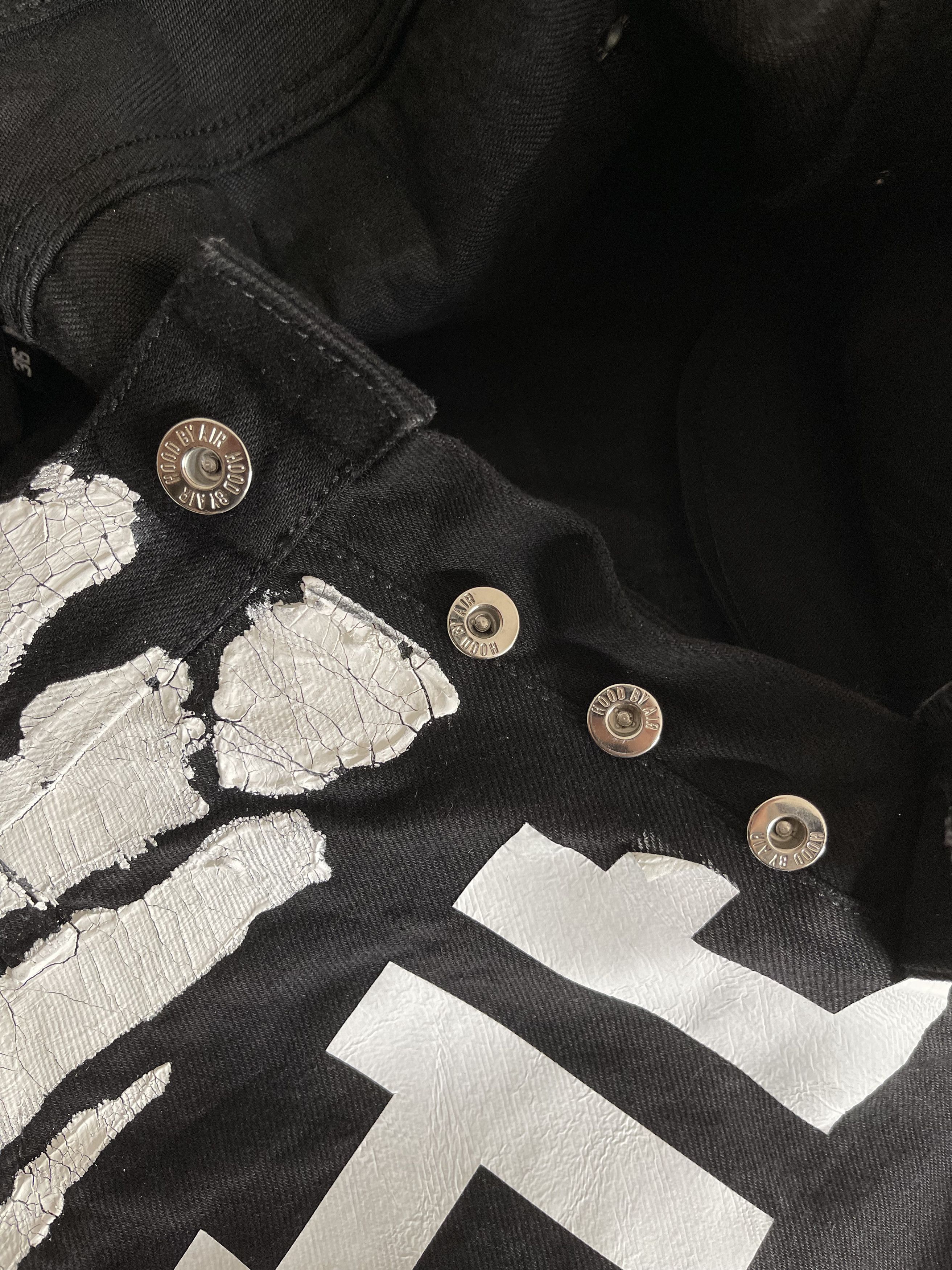 Hood By Air Painted Cracked Splatter Denim Logo Jeans Size US 36 / EU 52 - 11 Thumbnail