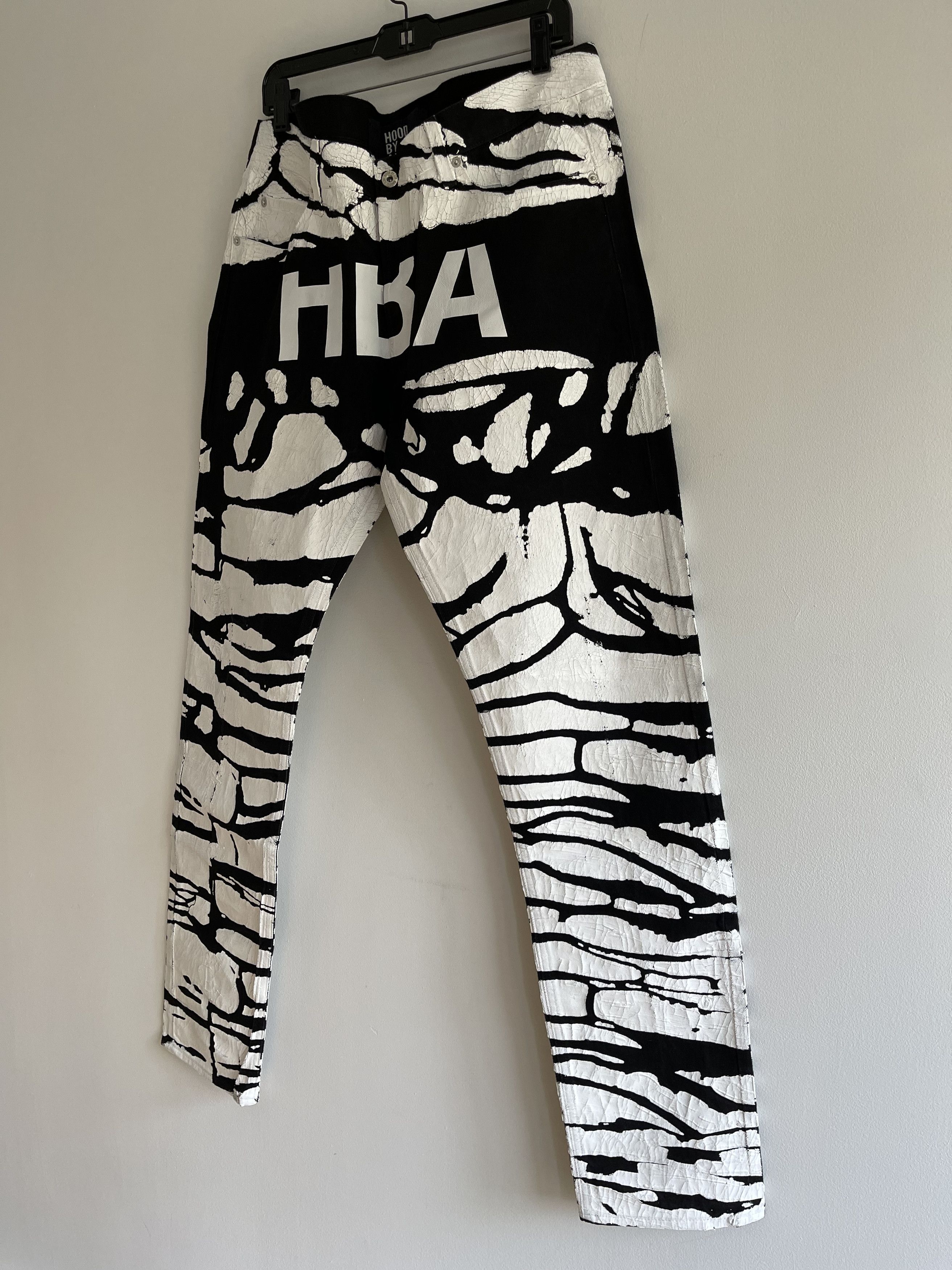 Hood By Air Painted Cracked Splatter Denim Logo Jeans Size US 36 / EU 52 - 6 Thumbnail