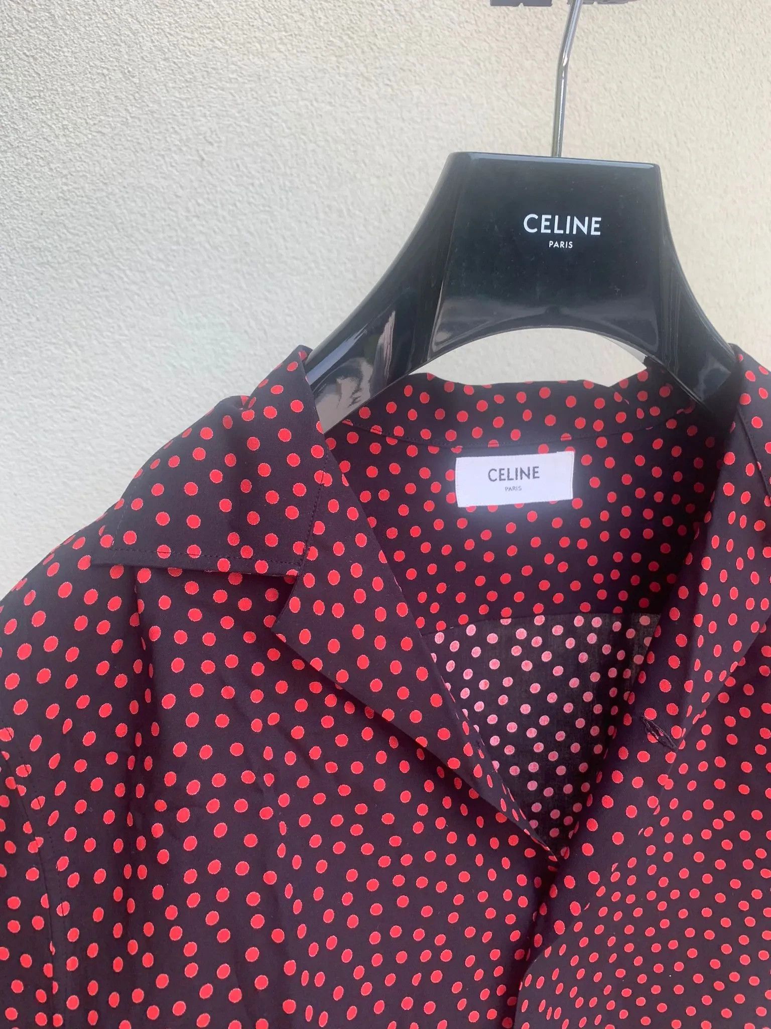 Celine Polka Dot Chemise in Black & Red Size US L / EU 52-54 / 3 - 5 Thumbnail