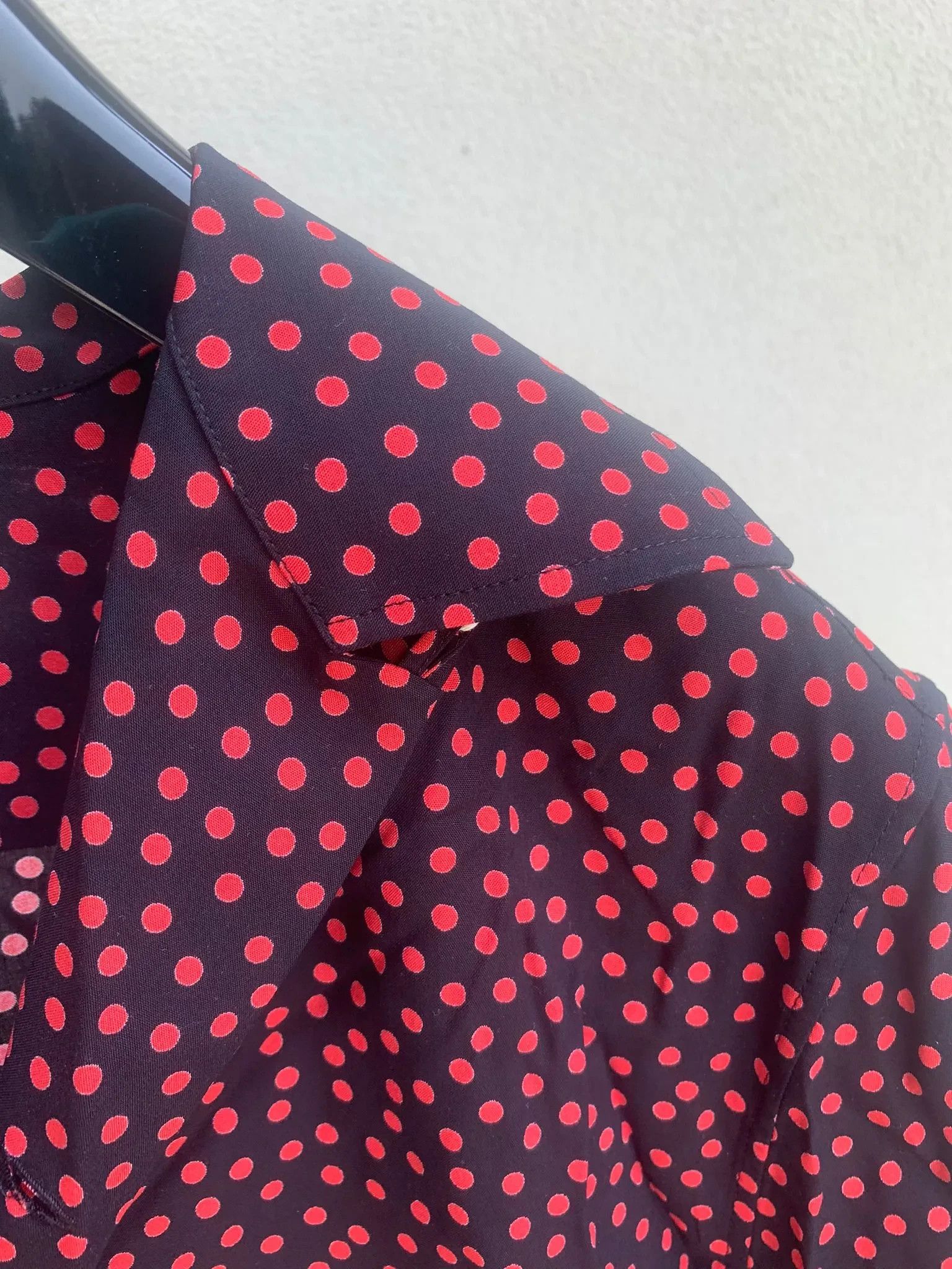 Celine Polka Dot Chemise in Black & Red Size US L / EU 52-54 / 3 - 6 Thumbnail