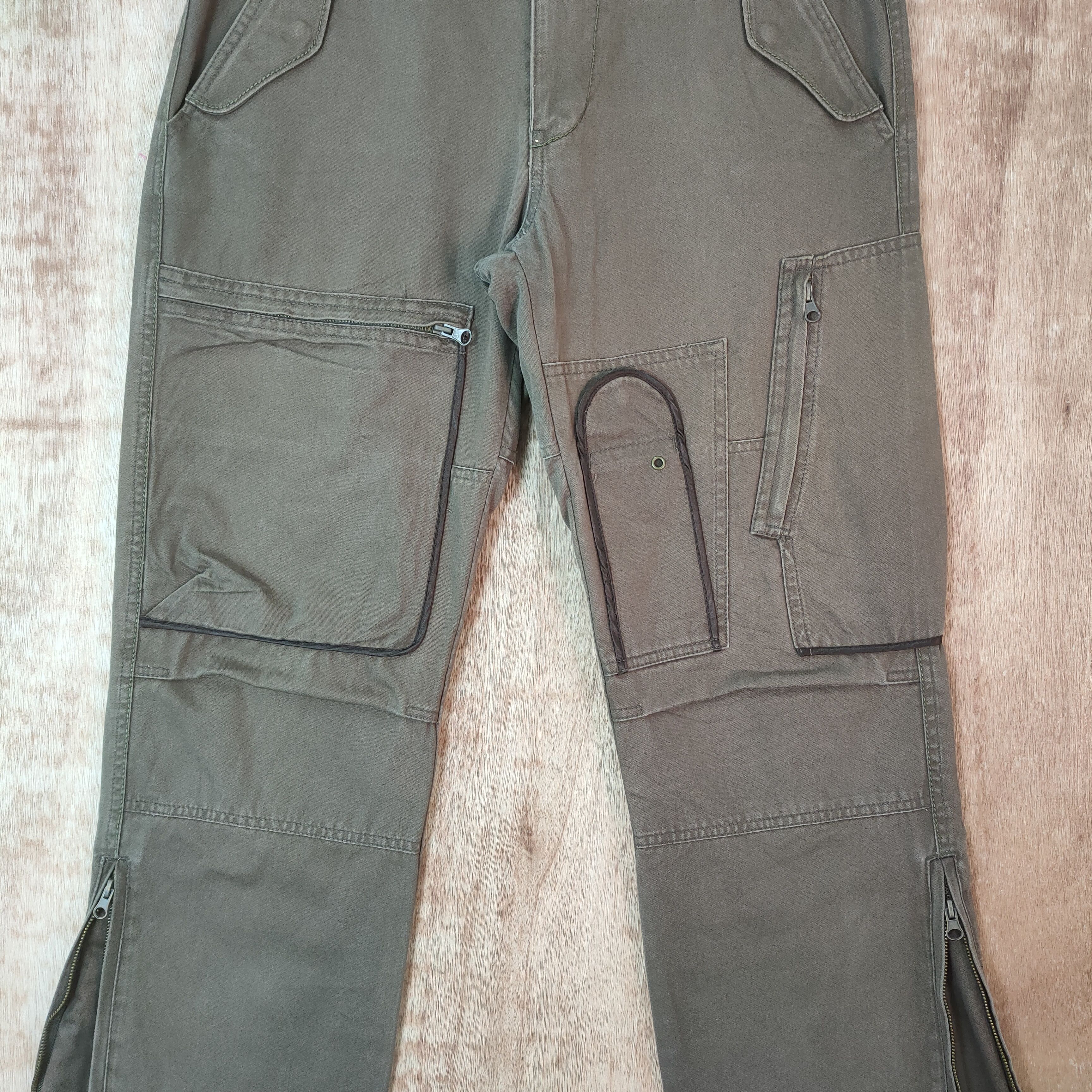 Japanese Brand VINTAGE GLOBAL WORK CARGO PANTS/ ZIP LEG OPEN Size US 34 / EU 50 - 6 Thumbnail