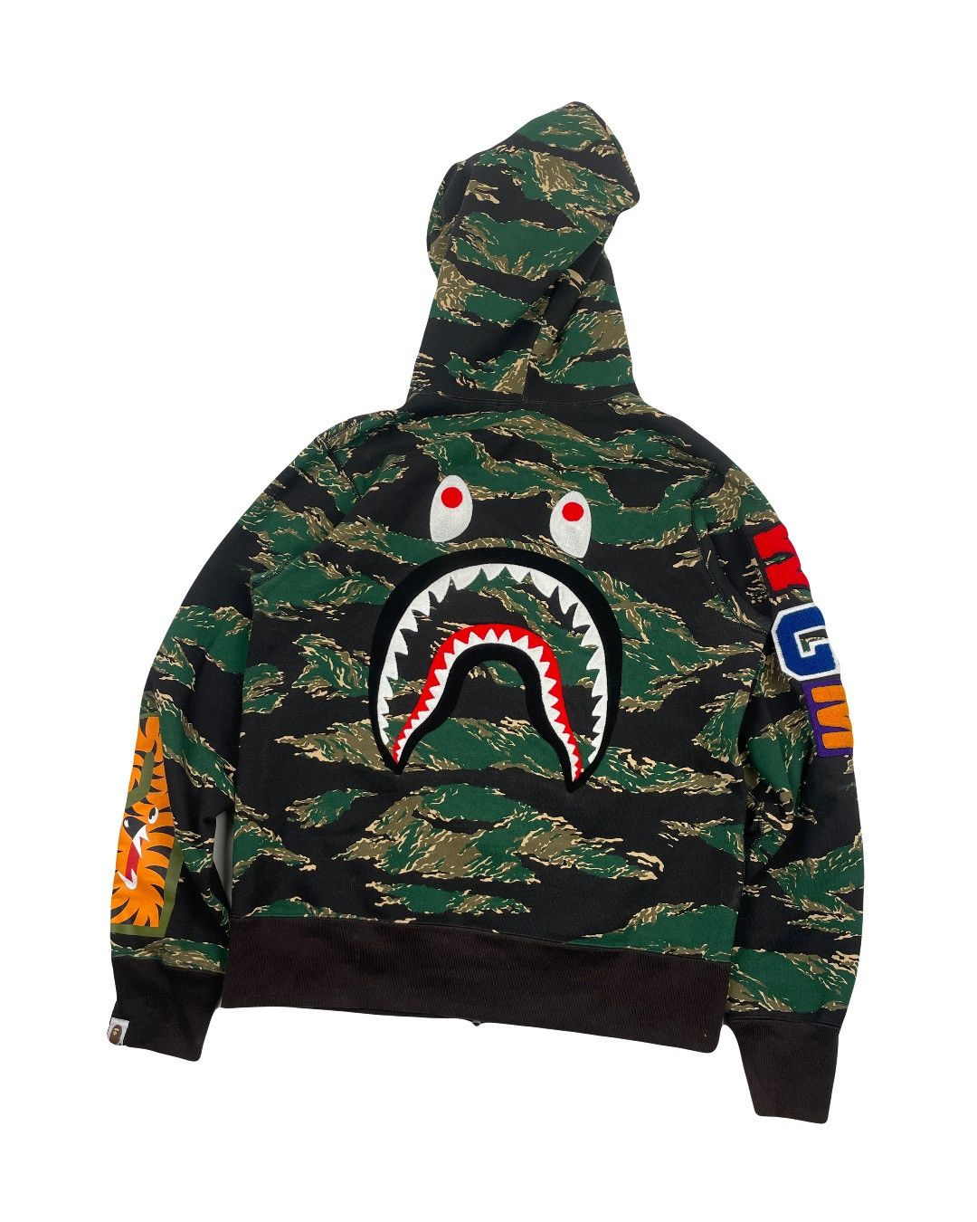 Bape BAPE SHARK Tiger Camo full zip hoodie WGM a bathing ape | Grailed