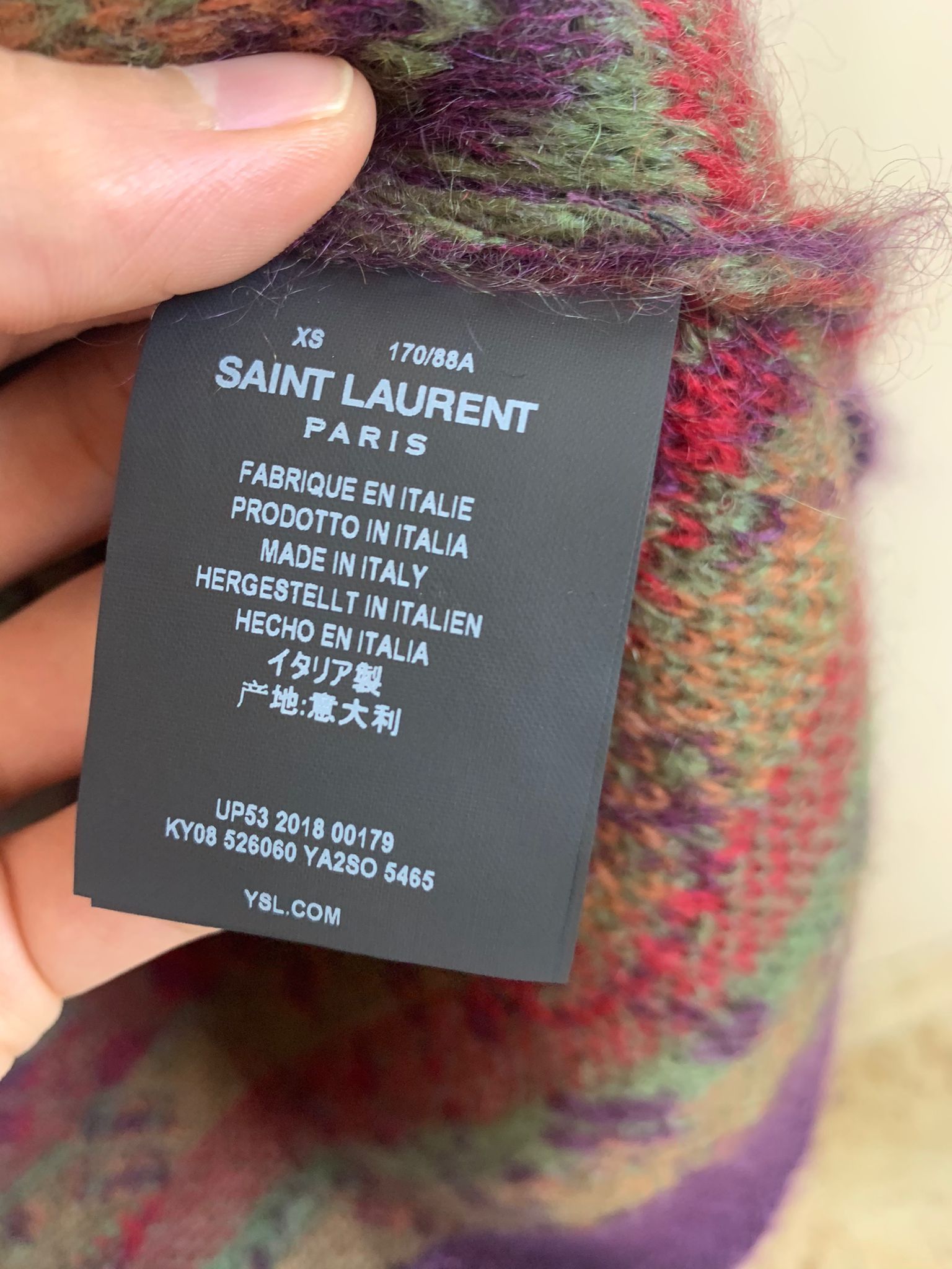Saint Laurent Paris Floral Knitwear, LS In Purple Floral Size US S / EU 44-46 / 1 - 11 Thumbnail
