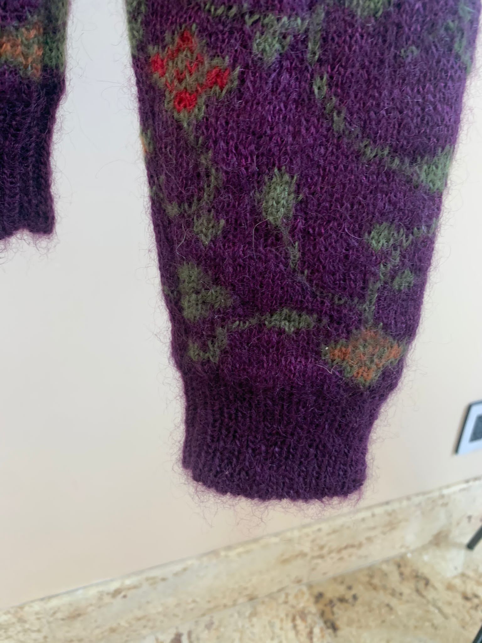 Saint Laurent Paris Floral Knitwear, LS In Purple Floral Size US S / EU 44-46 / 1 - 10 Thumbnail
